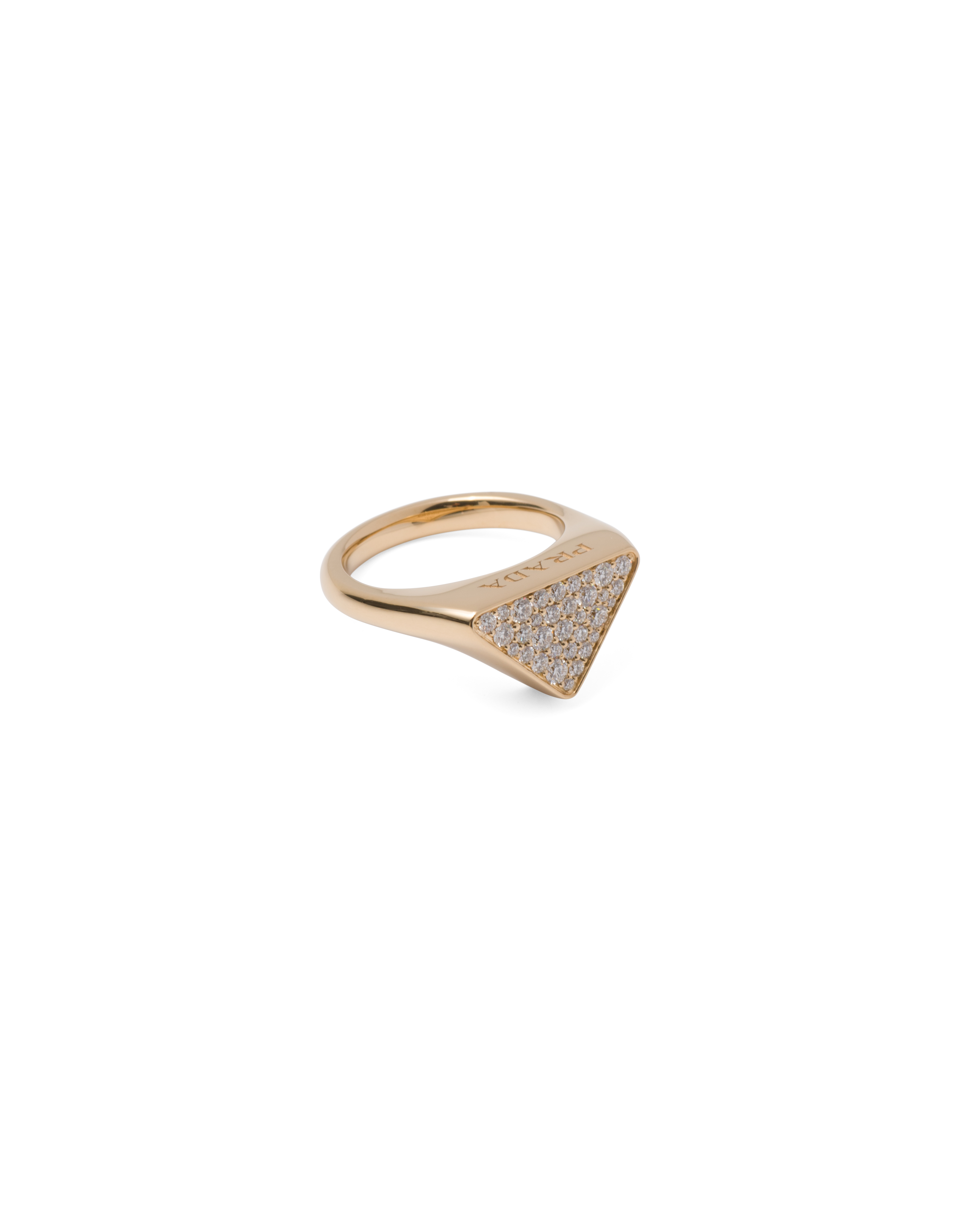 Prada Eternal Gold Signet Ring In Yellow Gold With Diamonds