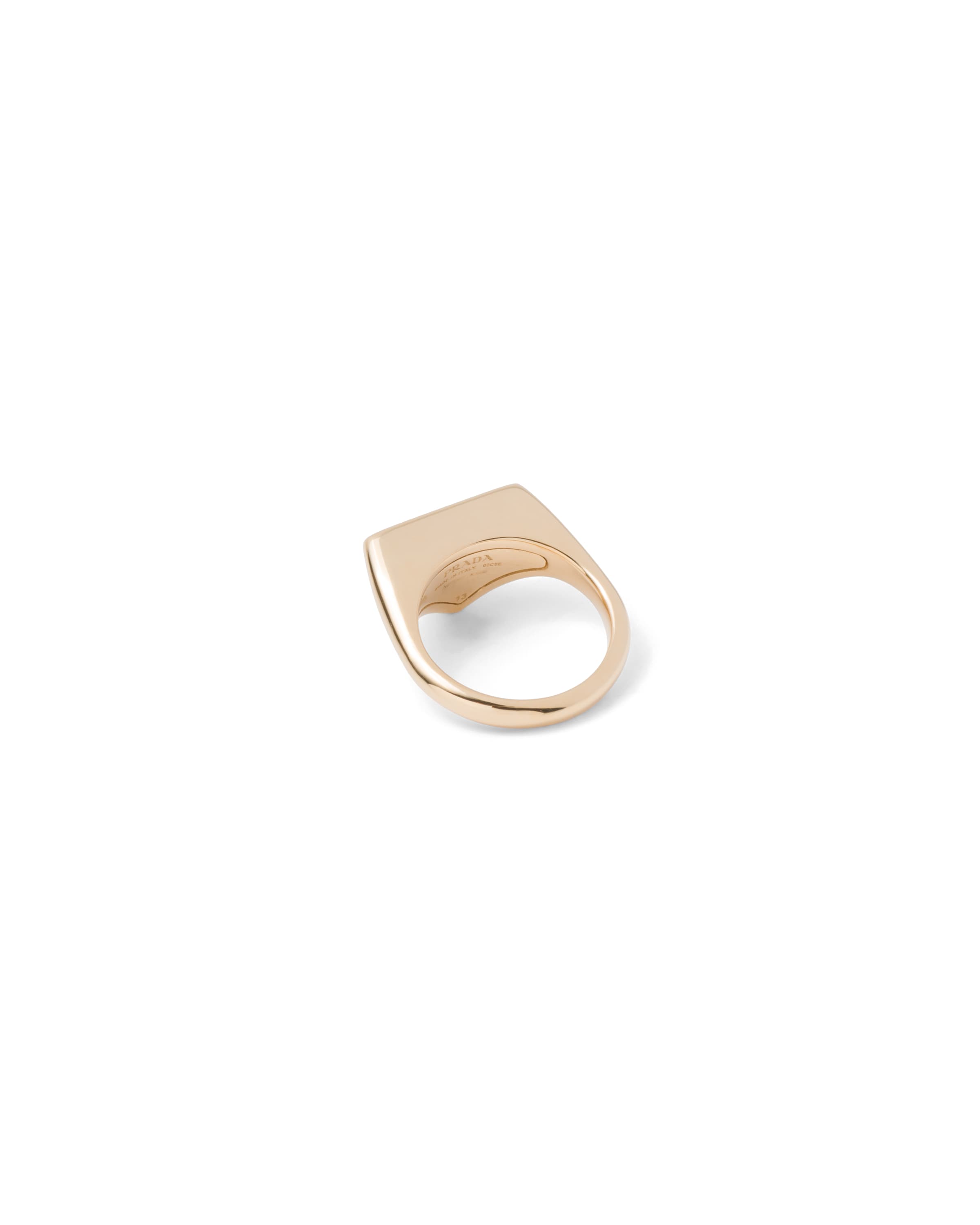 Yellow Gold Bague Homme Prada Prada Enameled Metal Ring Gold 