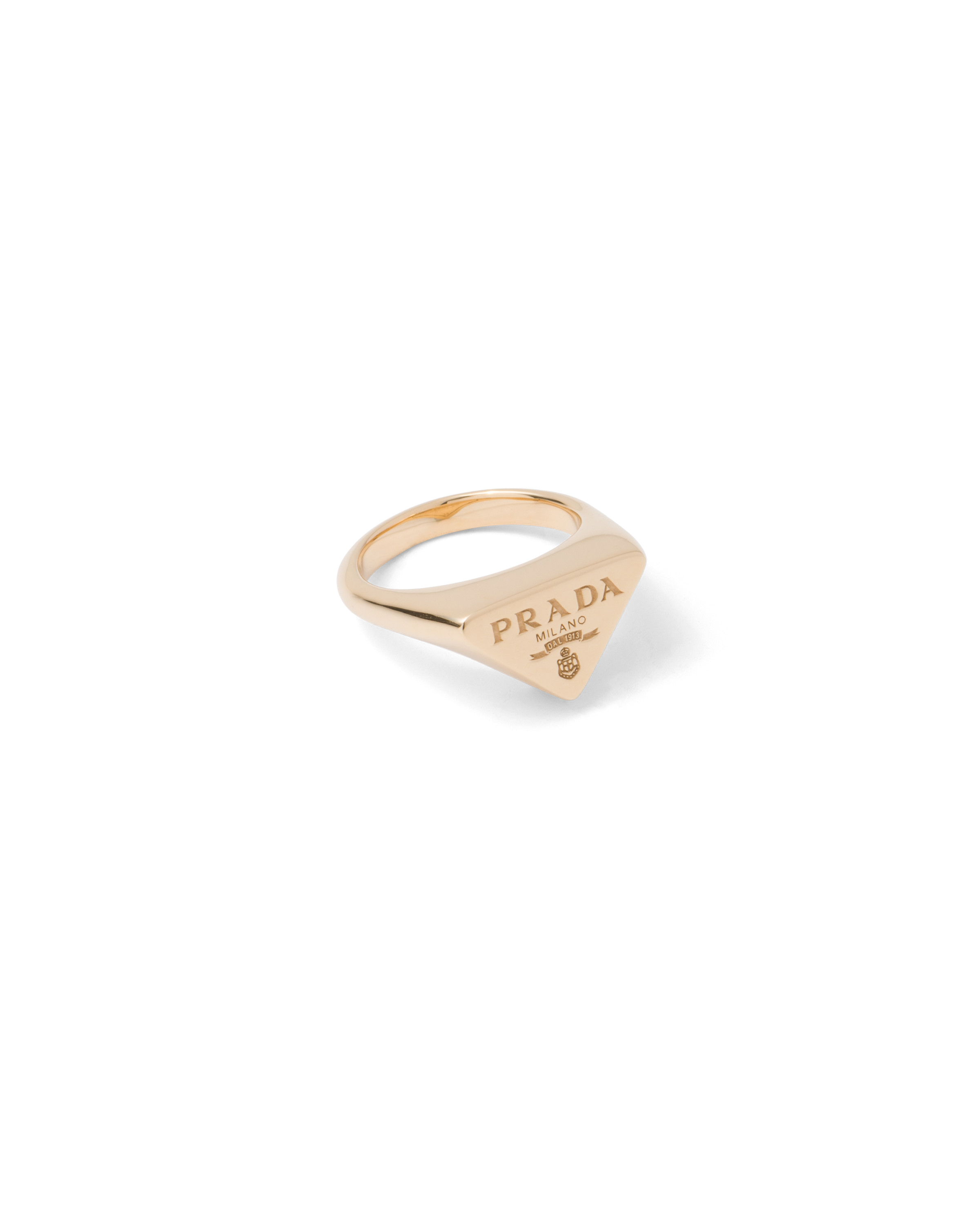 Prada Eternal Gold Signet Ring In Yellow Gold In Gelbgold