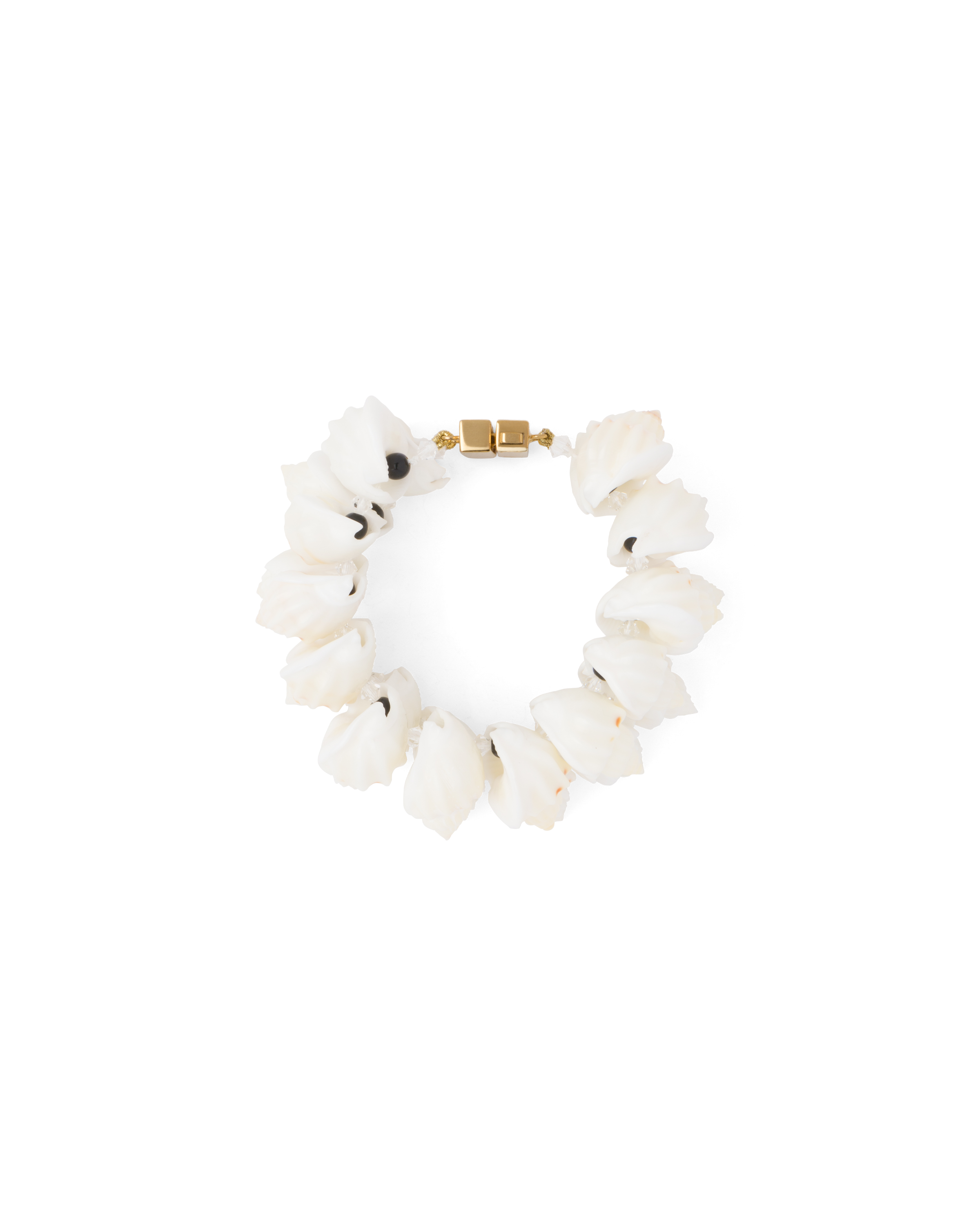 Prada Silver Bracelet With Shells In White