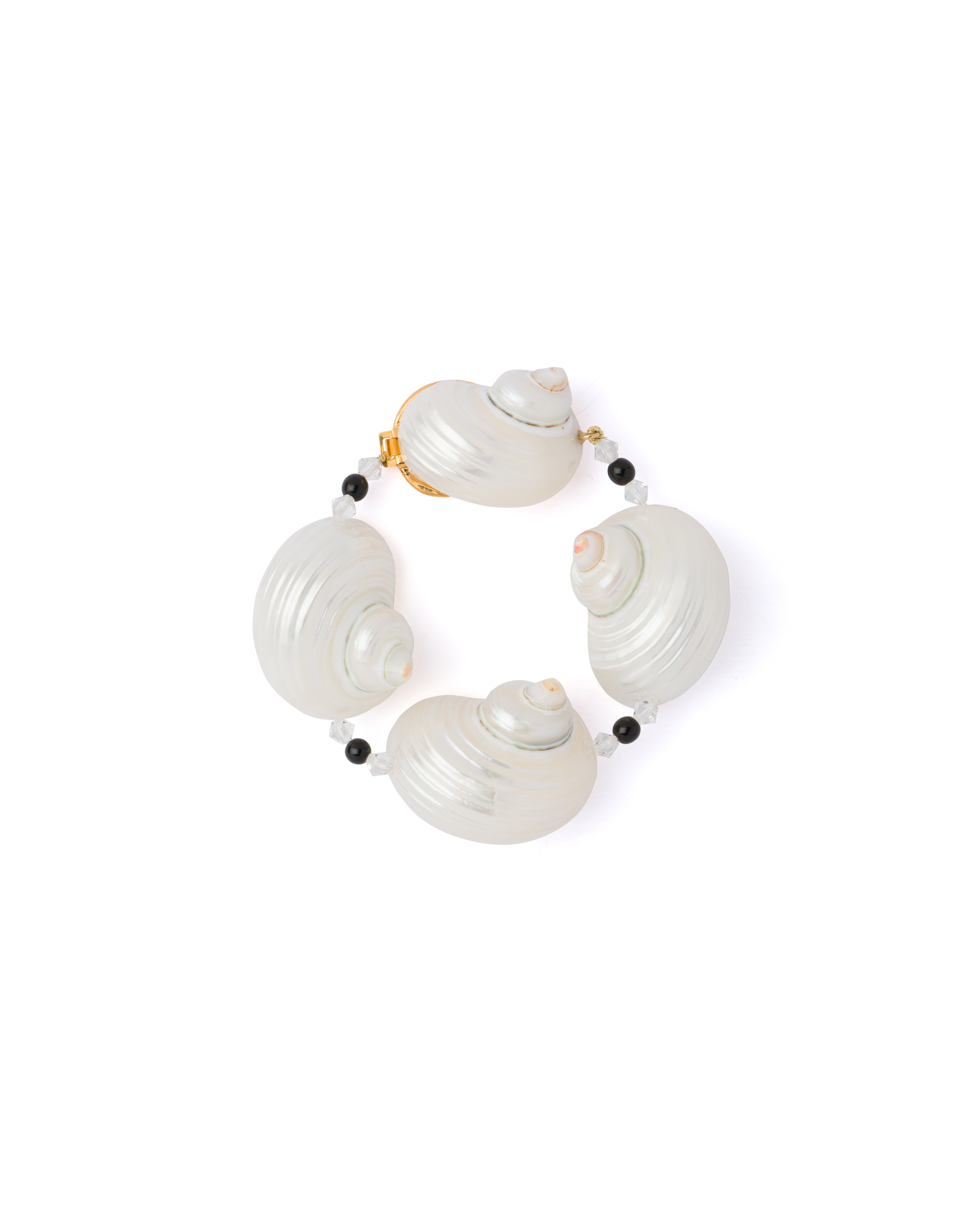Prada Silver Bracelet With Shells In Pearl Gray