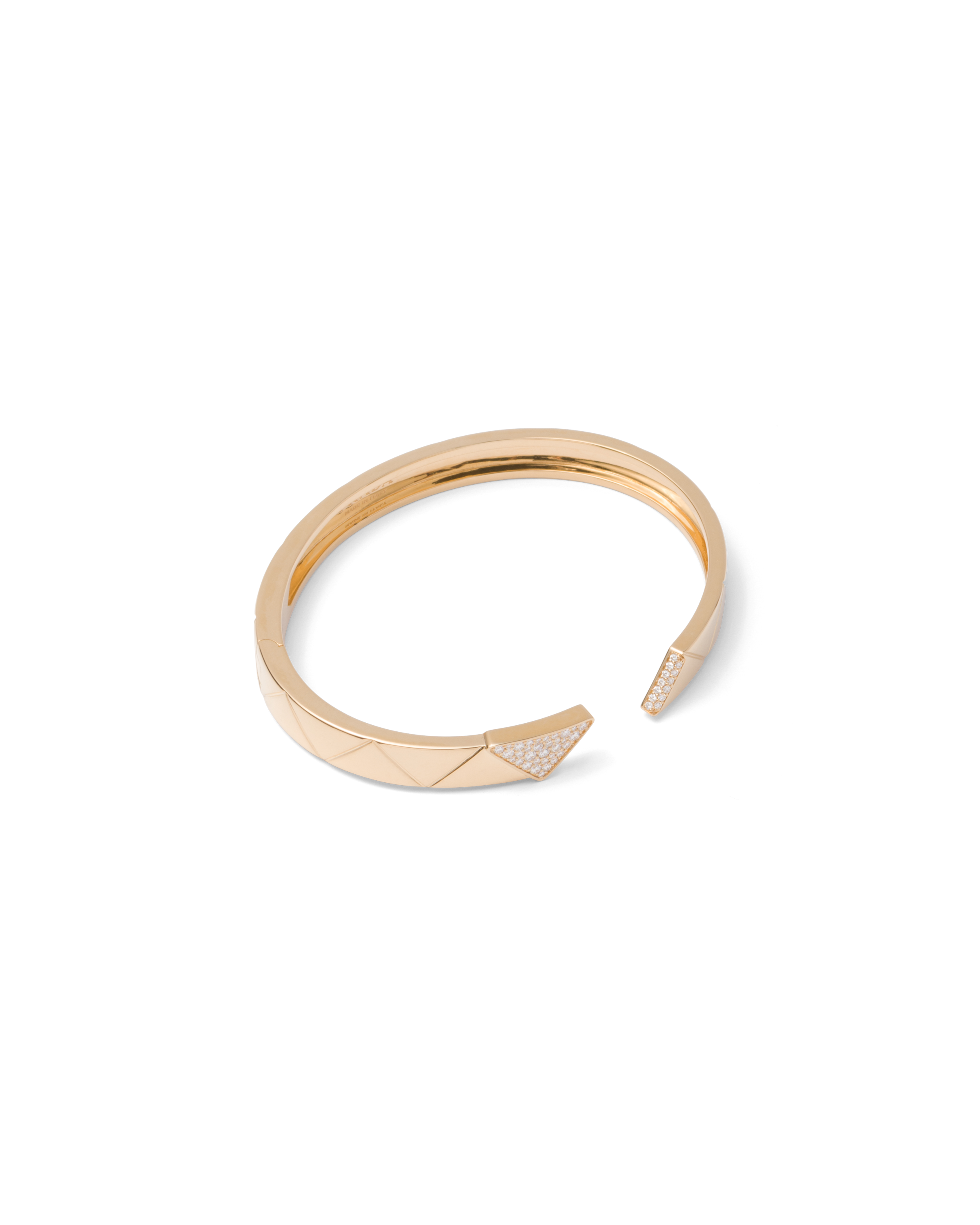 Prada Eternal Gold Bangle Bracelet In Yellow Gold With Diamonds