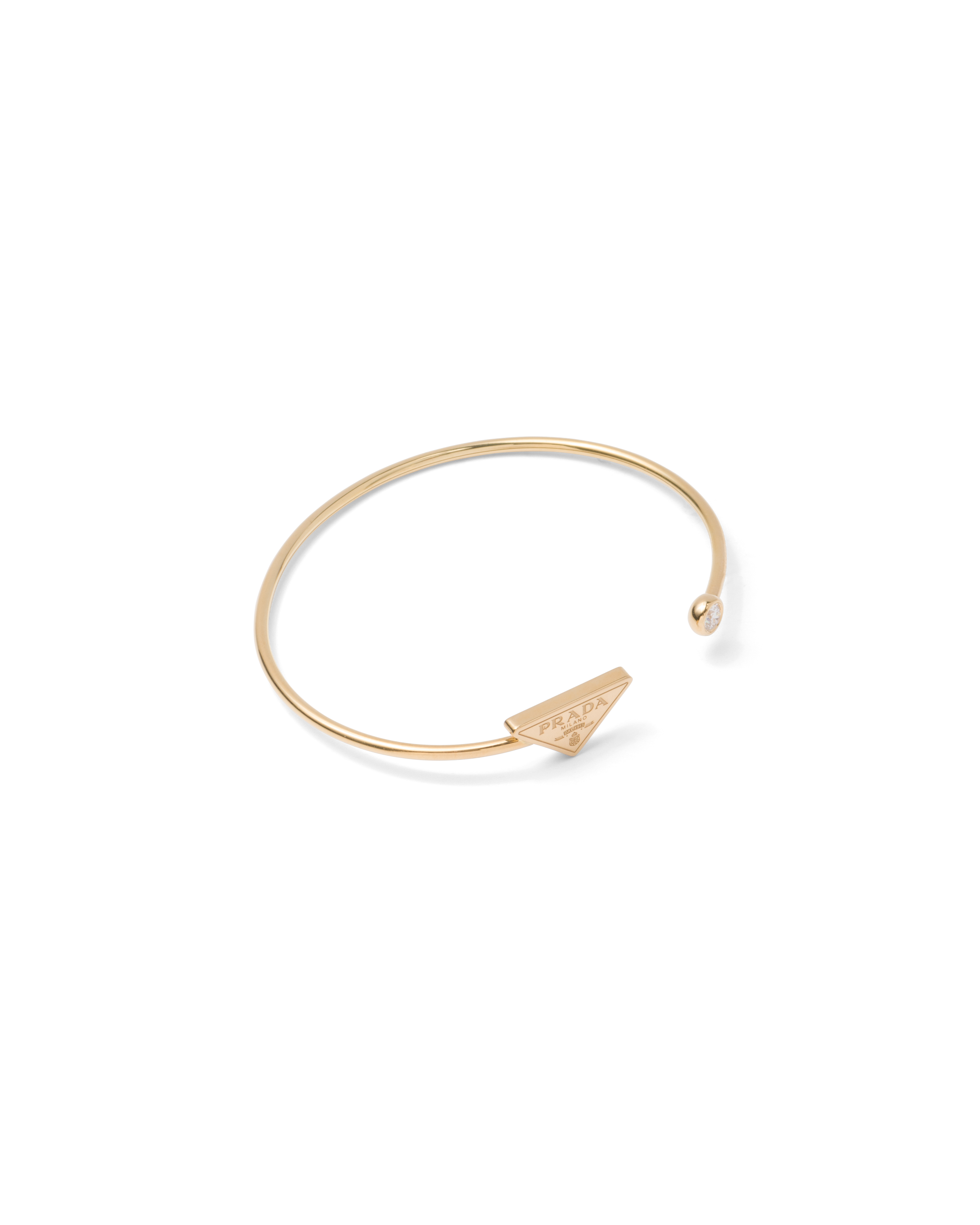 Prada Eternal Gold Bangle Bracelet In Yellow Gold With Diamond