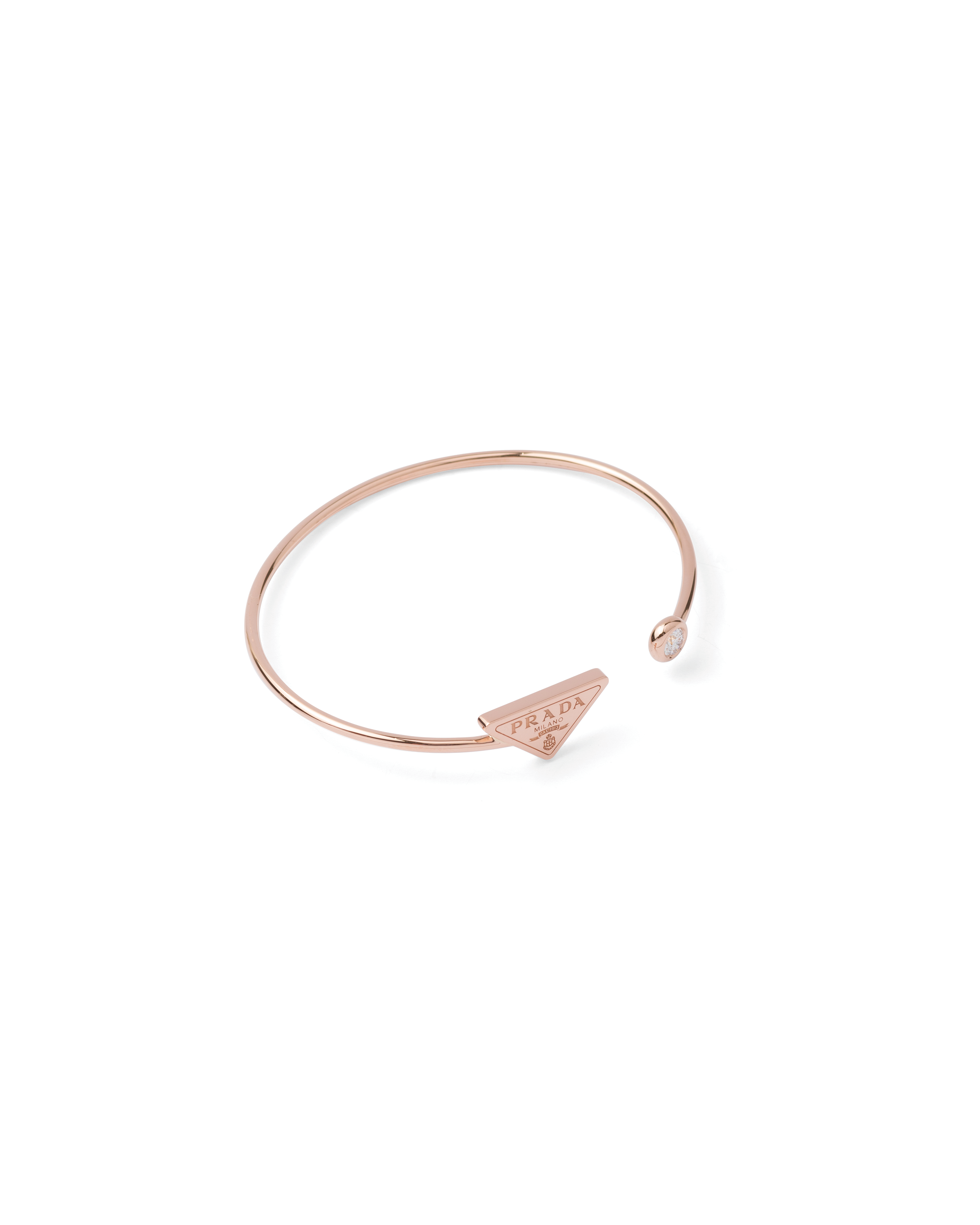 Prada Eternal Gold Bangle Bracelet In Pink Gold With Diamond In 玫瑰金