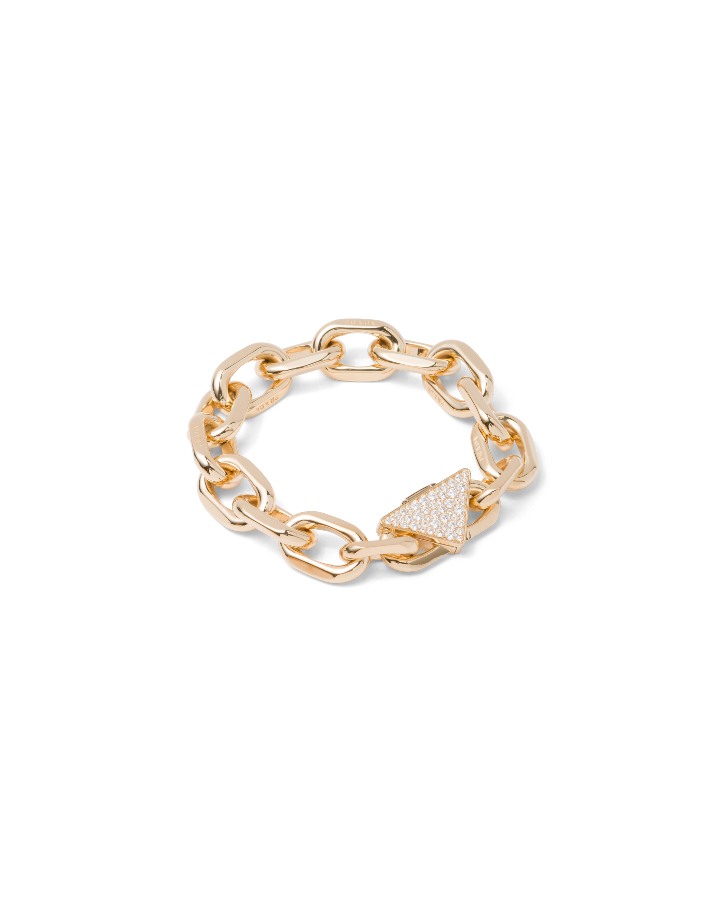 Prada Eternal Gold Chain Bracelet In Yellow Gold With Diamonds In Yellow Gold