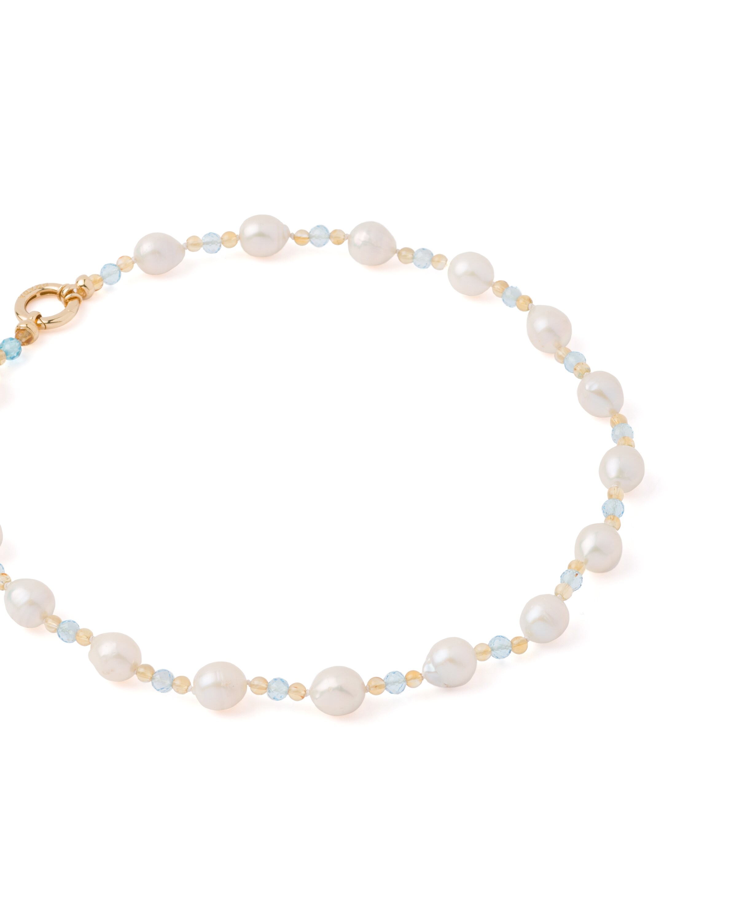 White/blue Topaz Prada Fine Jewellery gold and pearl necklace Prada