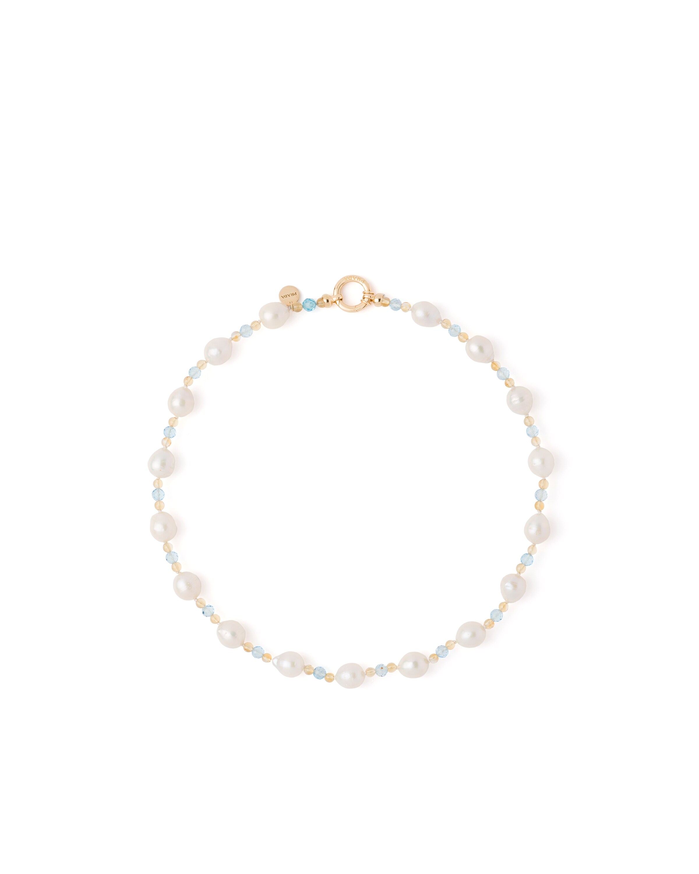 White/blue Topaz Prada Fine Jewellery gold and pearl necklace Prada