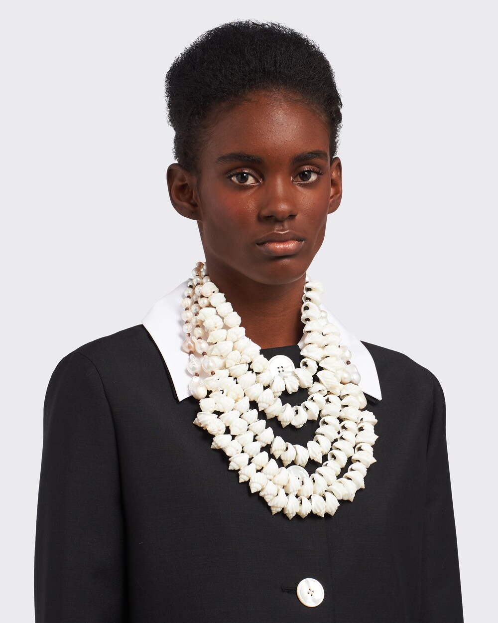 Tan Silver necklace with shells | Prada