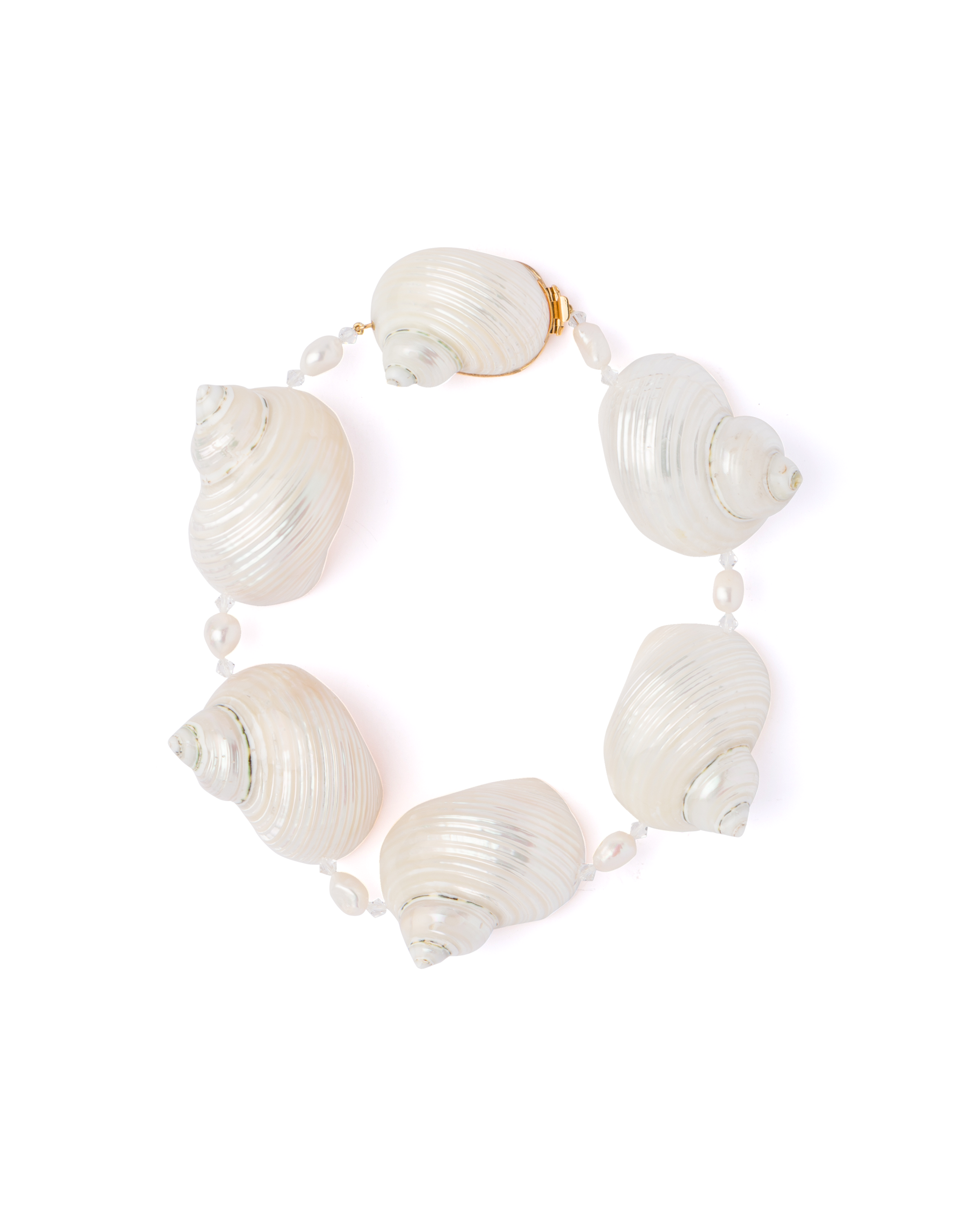 Prada Silver Choker With Shells In White