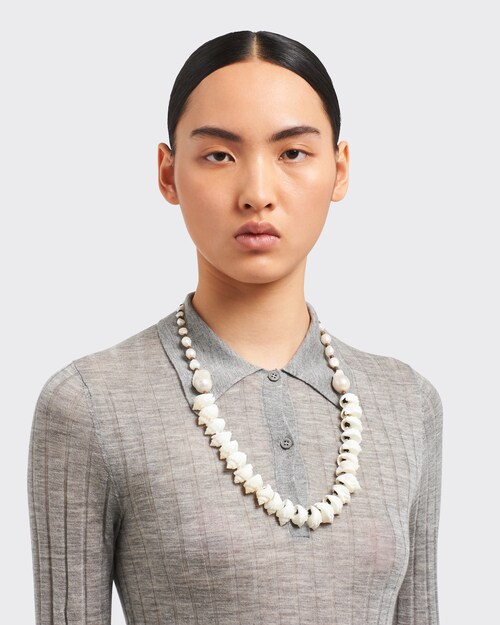 Prada Silver necklace with shells 2
