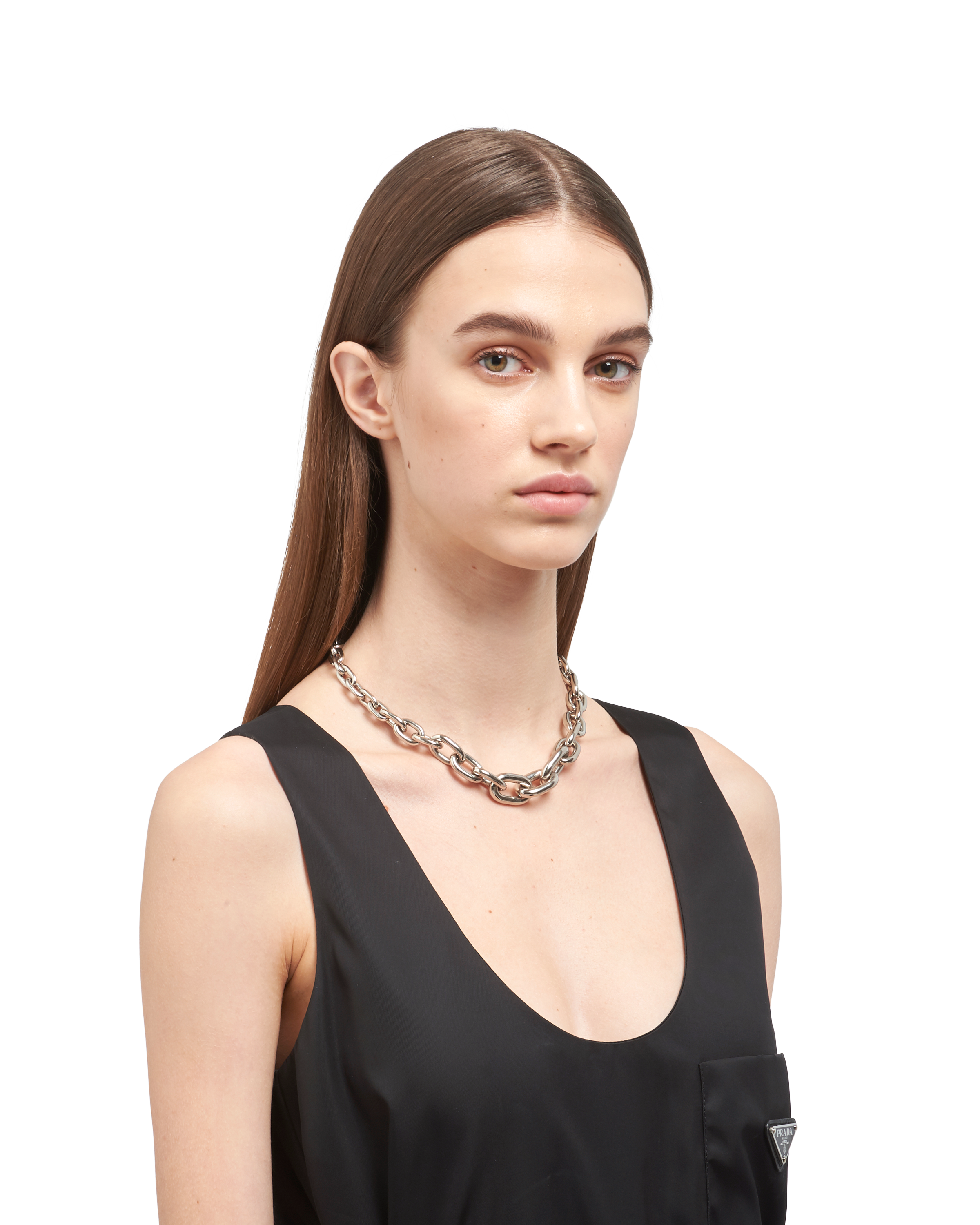 Prada silver chain hotsell