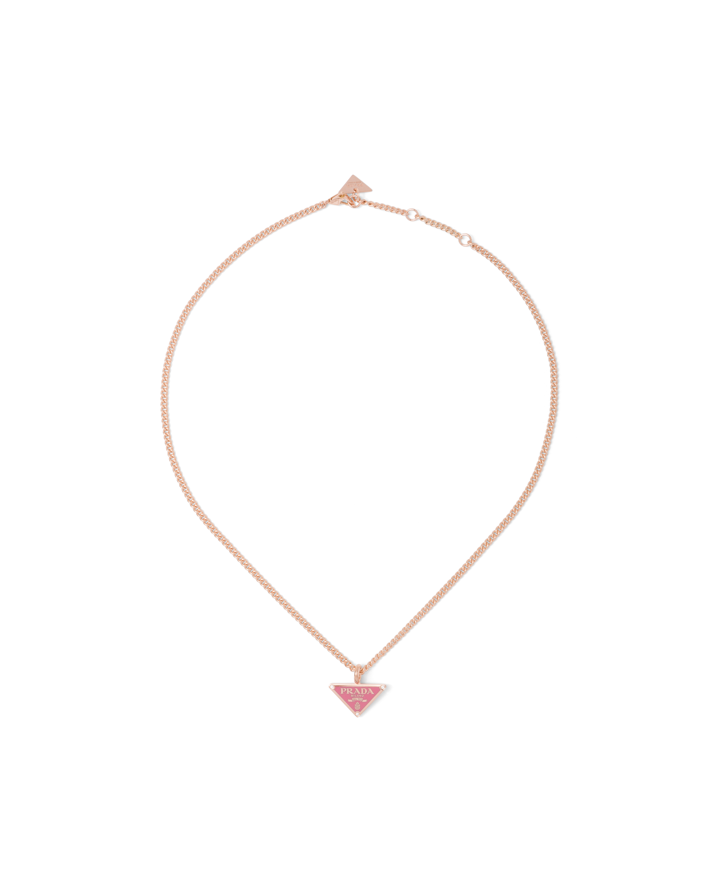 Prada Eternal Gold Pendant Necklace In Pink Gold With Diamonds In Pink Gold/begonia