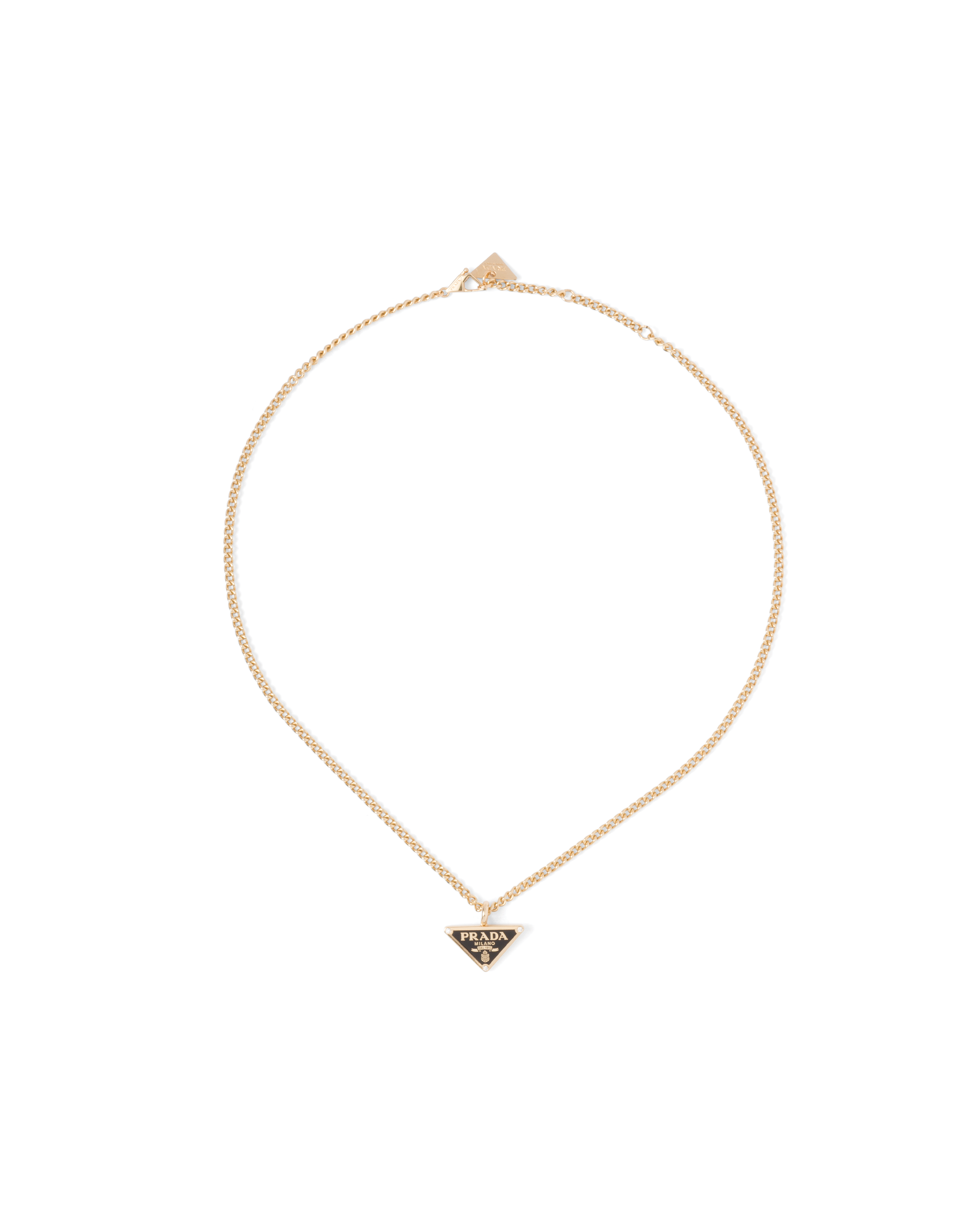 Prada Eternal Gold Pendant Necklace In Yellow Gold With Diamonds In Yellow Gold/black