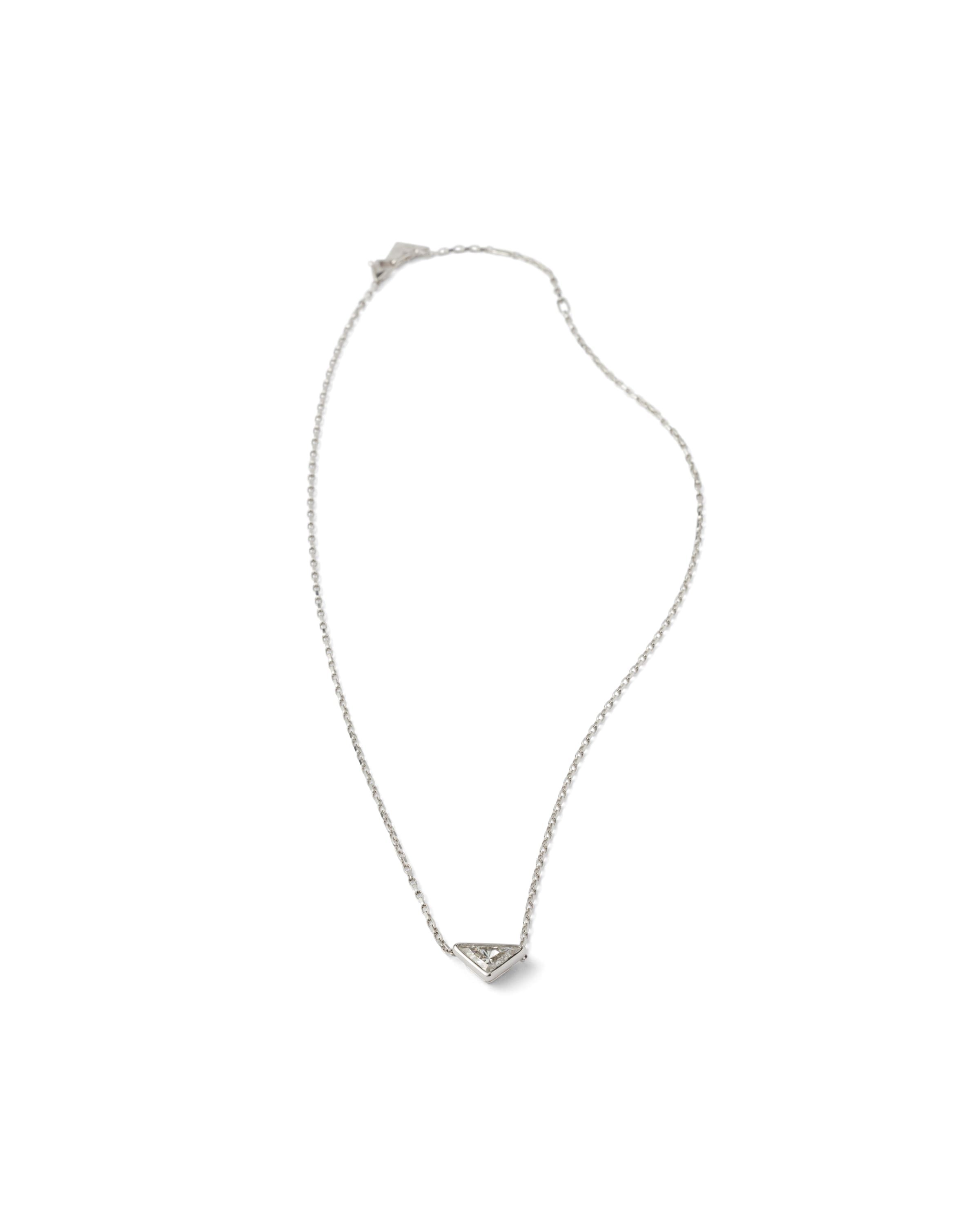 Prada Collana Con Pendente Eternal Gold In Oro Bianco E Diamanti Creati In Laboratorio, Donna, Oro Bianco/bianco