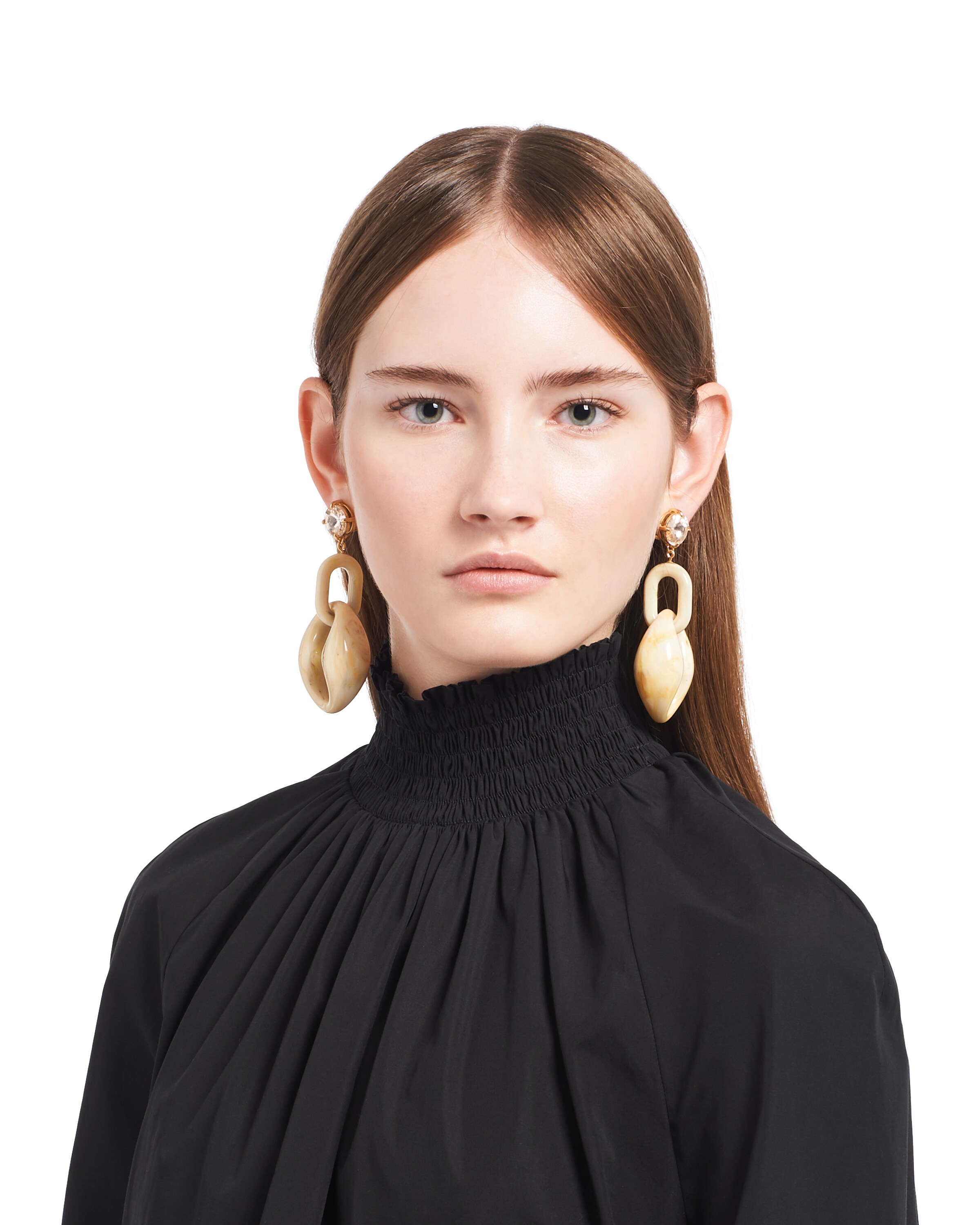 Ivory Plexiglas earrings Prada