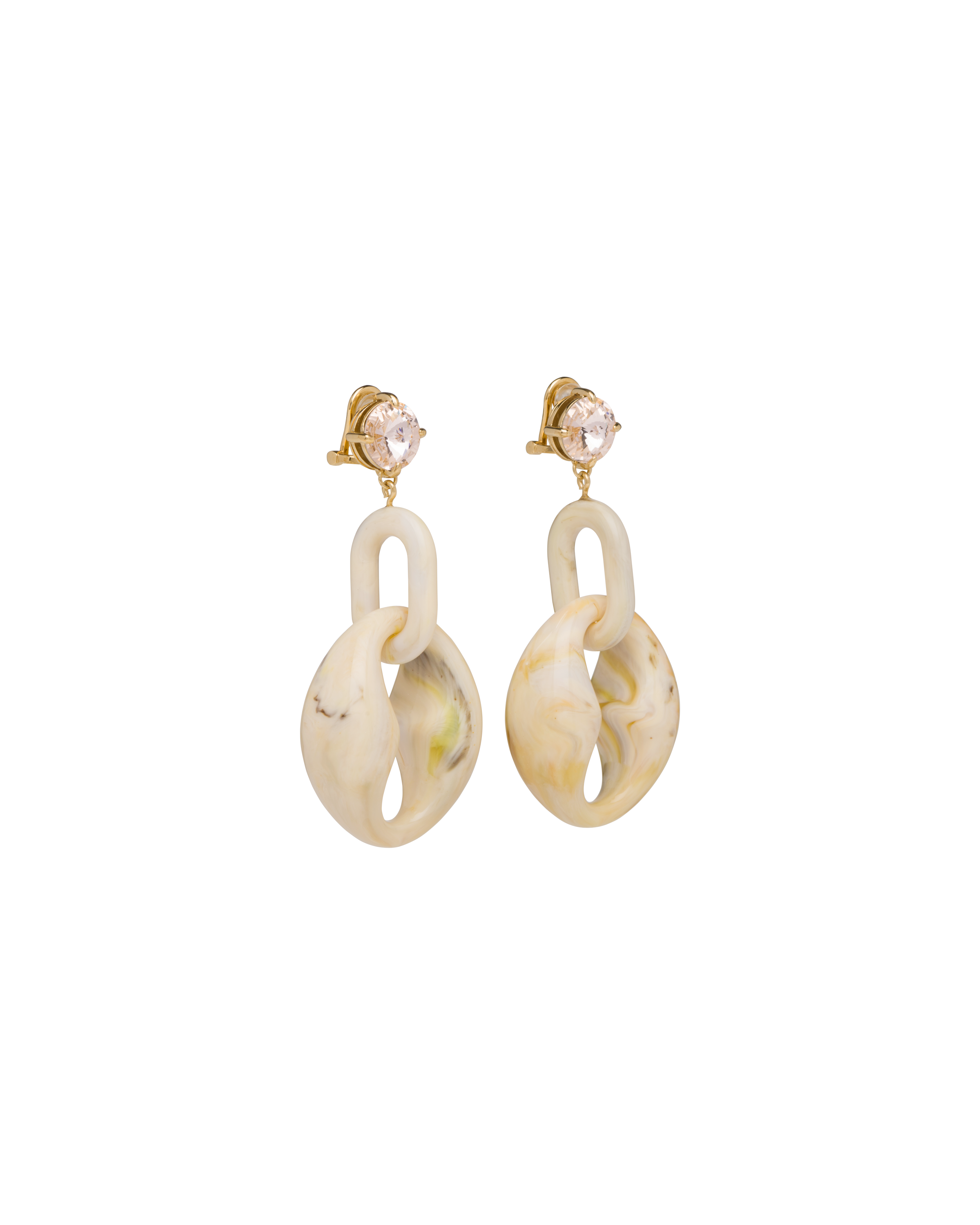 Ivory Plexiglas earrings | Prada