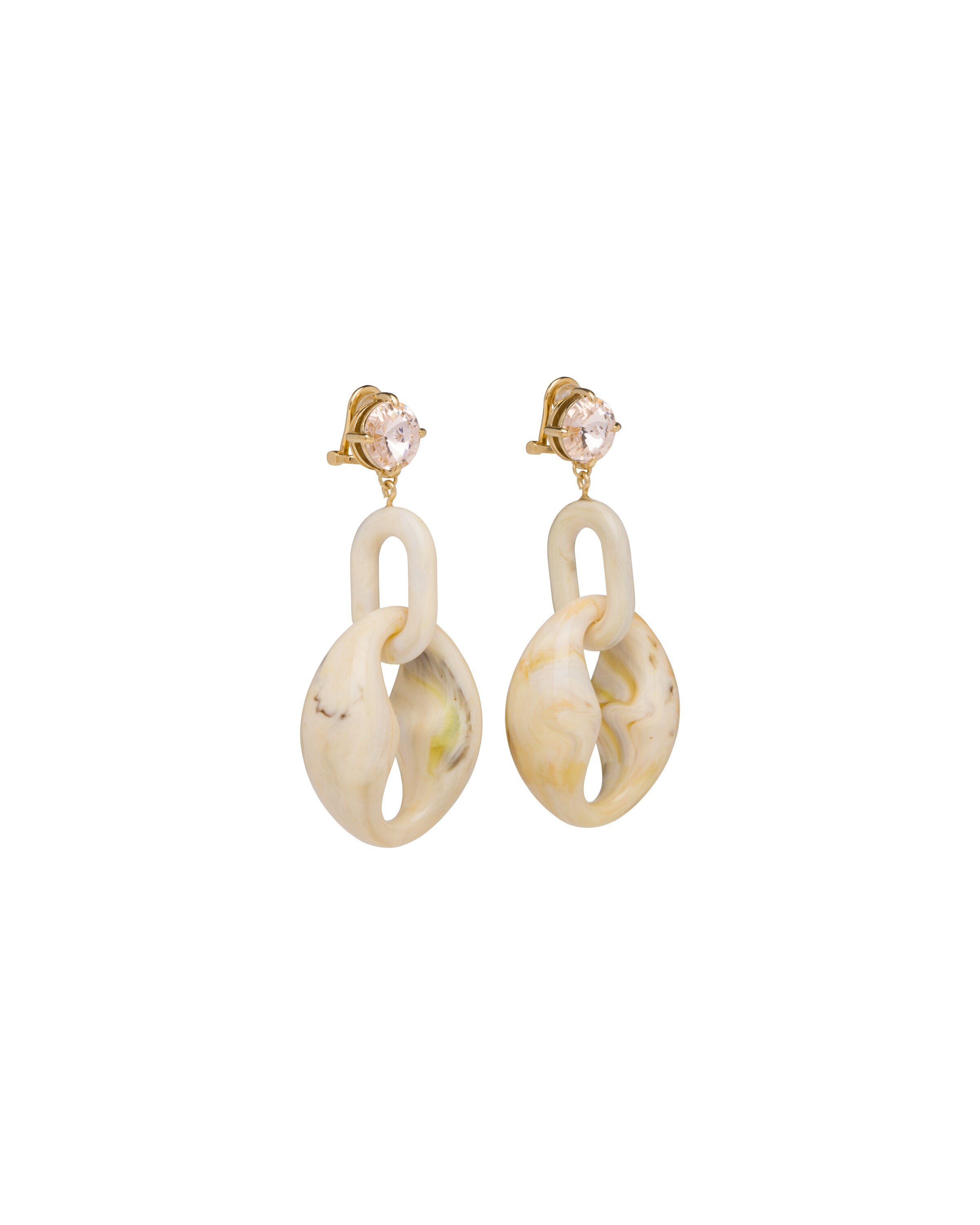 Ivory Plexiglas earrings Prada