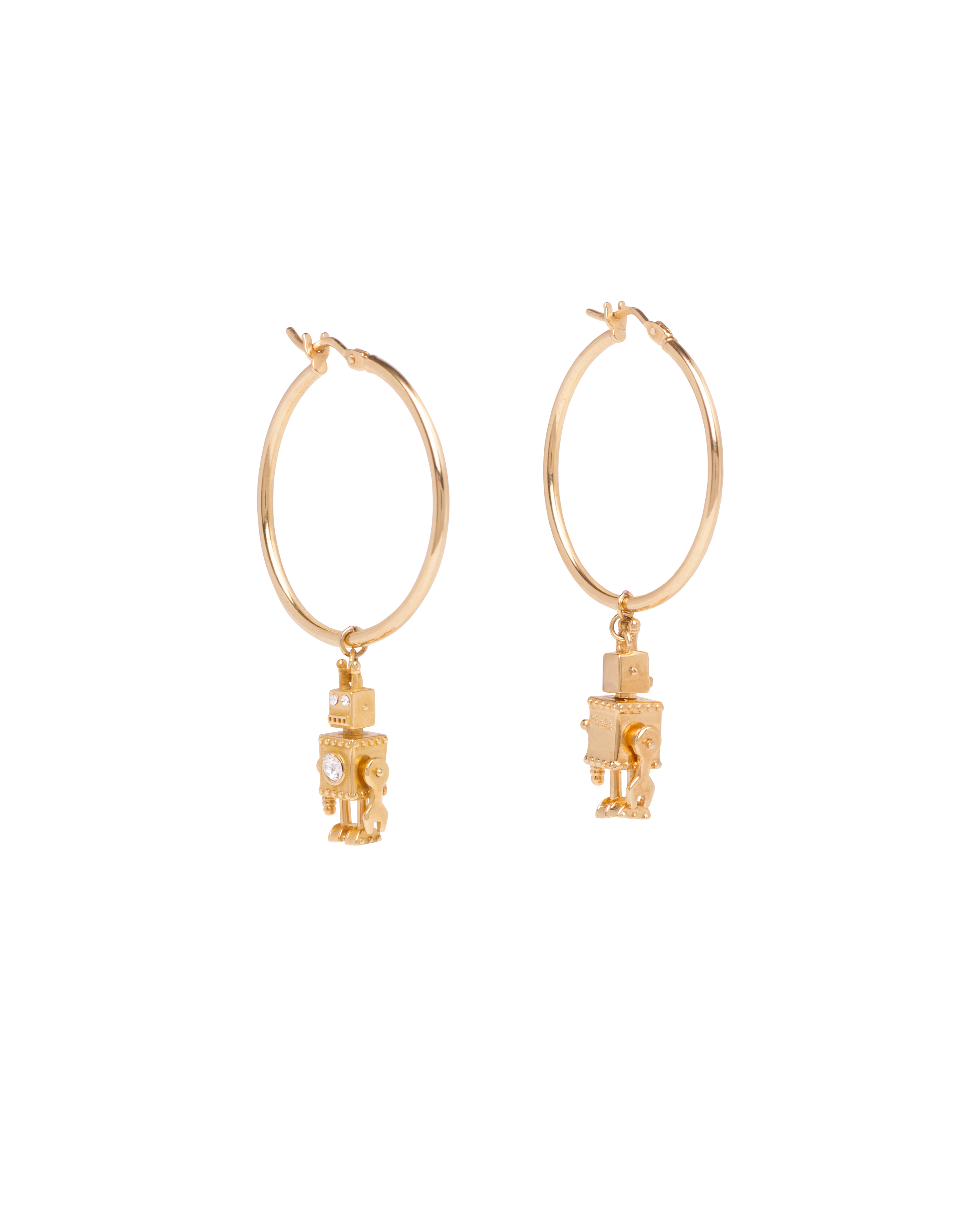 Gold Prada Fine Jewellery gold and diamond earrings | Prada