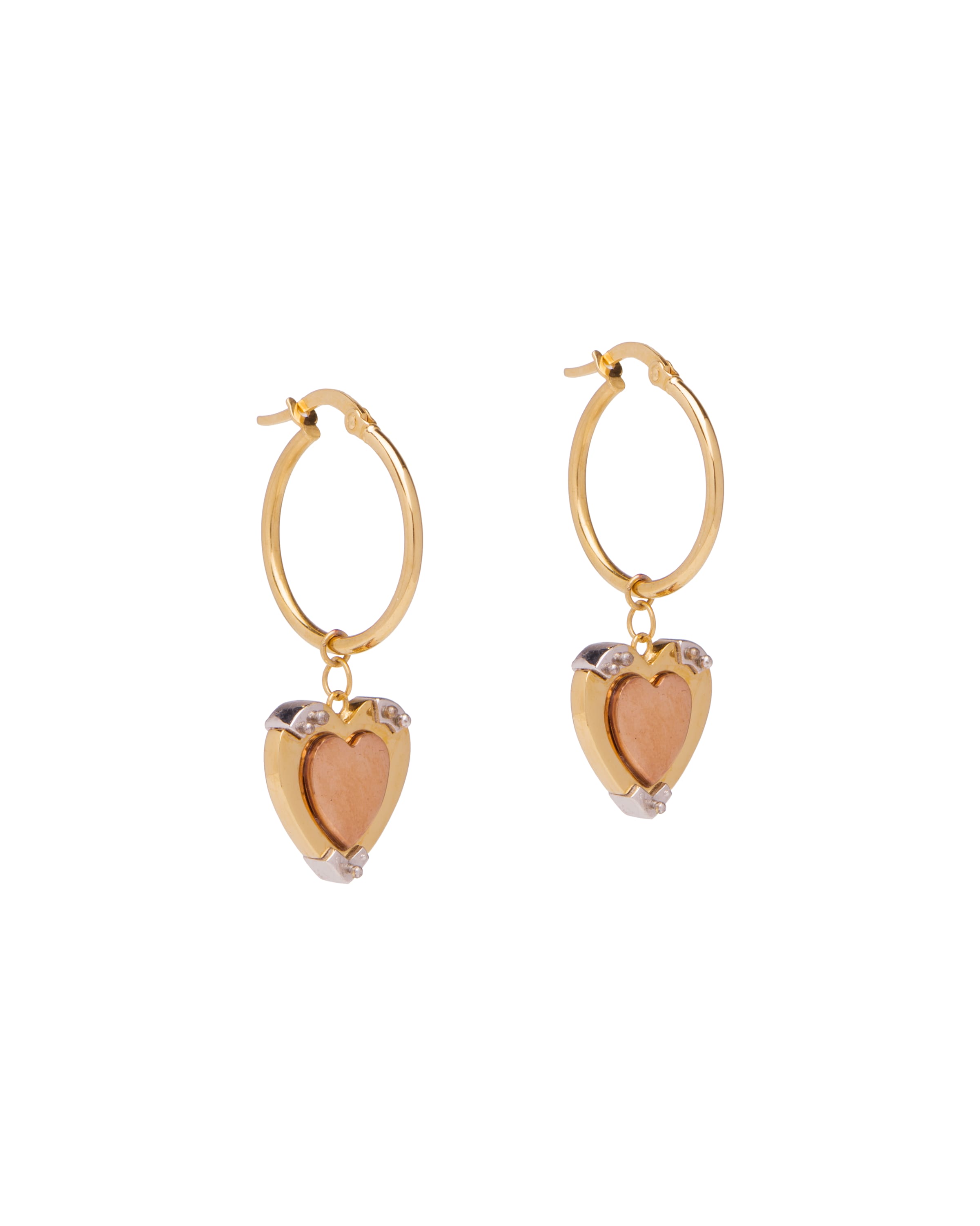 Gold Prada Fine Jewellery Heart earrings Prada