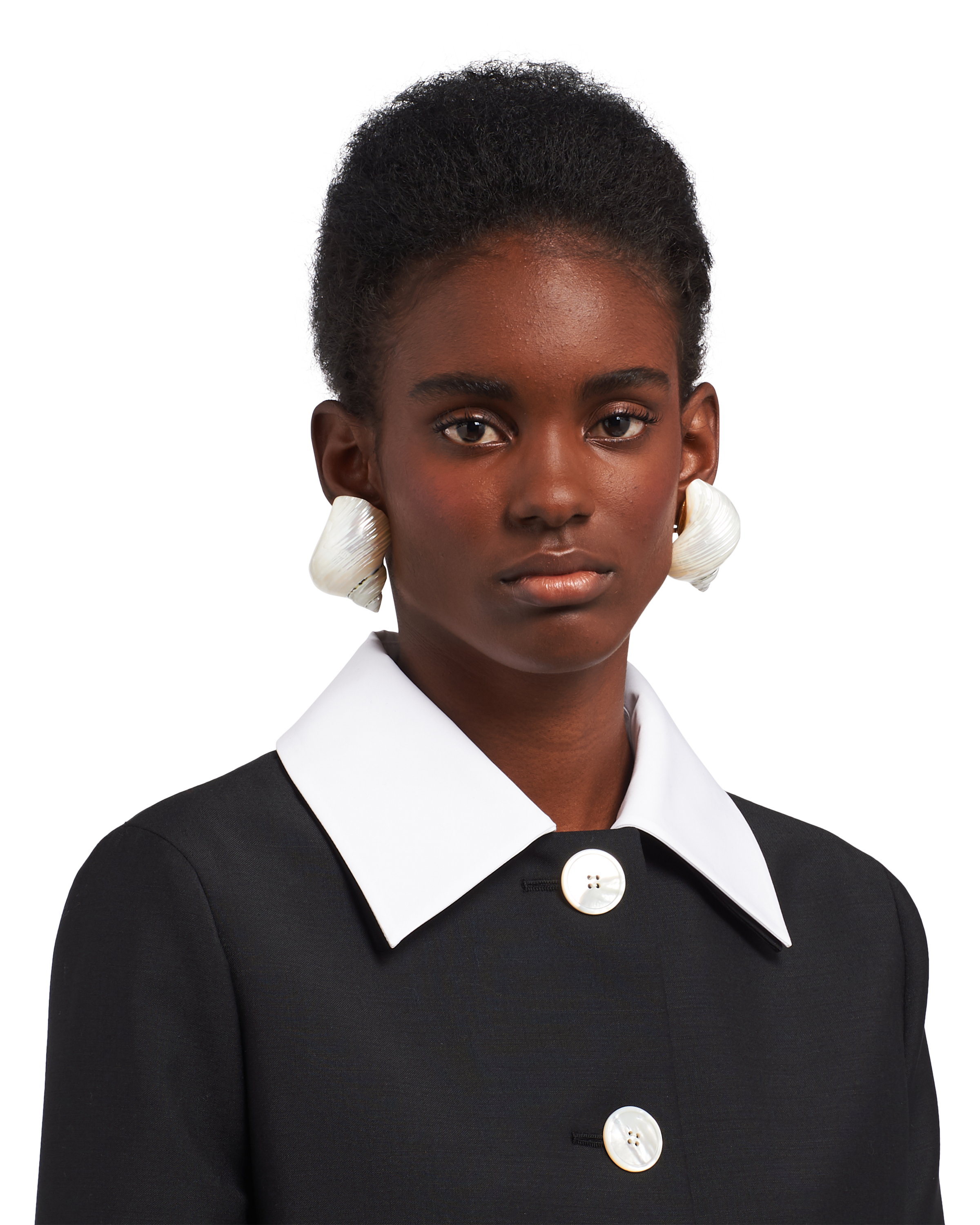Prada top shell earrings