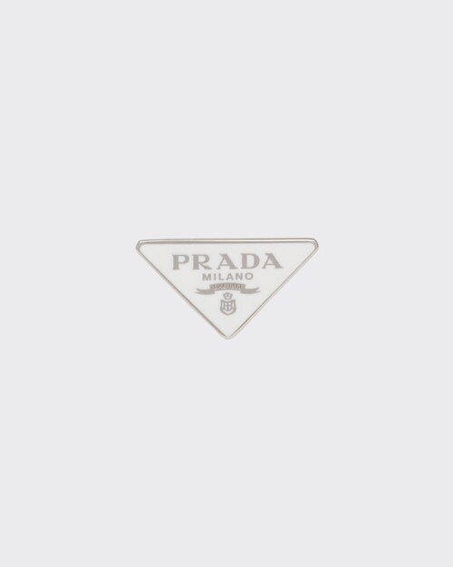 White Prada Symbole clip left earring | Prada White Prada Symbole clip left earring | Prada