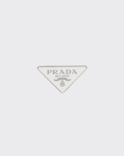 White Prada Symbole clip left earring | Prada