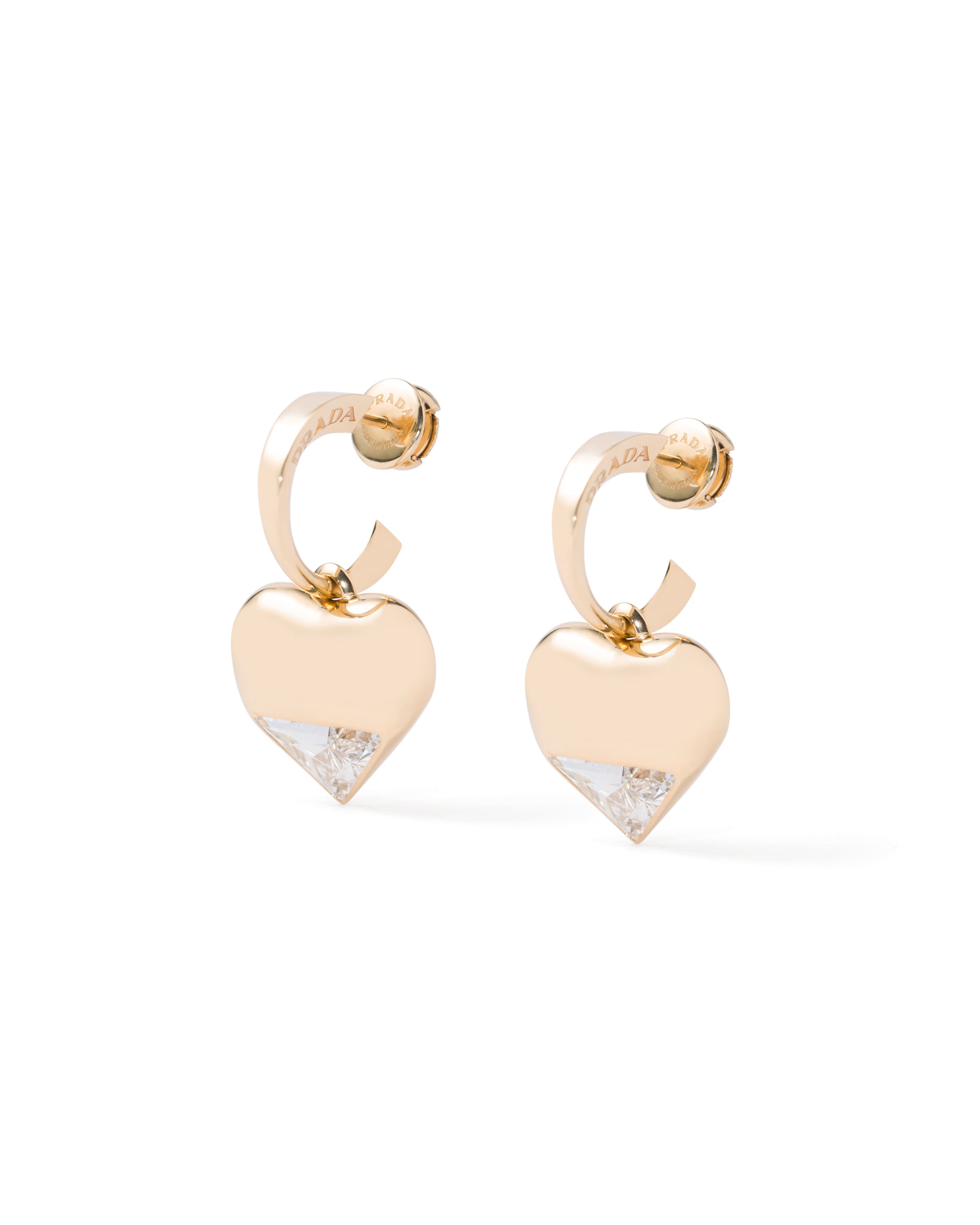 Prada Boucles D’oreilles Pendantes Eternal Gold - Or Jaune Serti De Diamants Cultivés En Laboratoire, Femme, Or/blanc