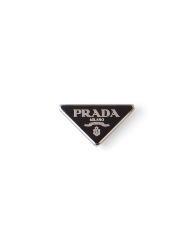 prada logo brooch