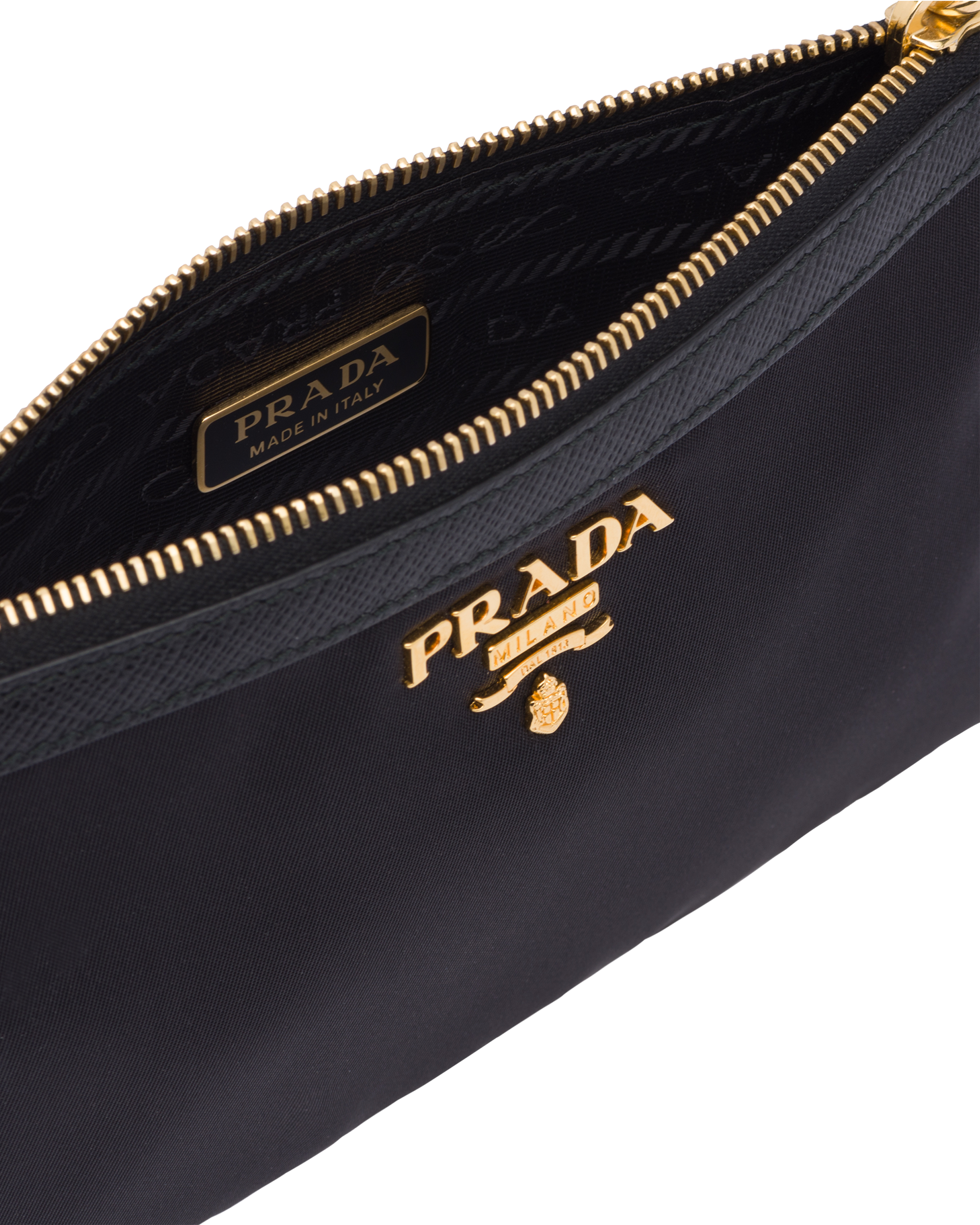 Prada medium padded nylon clutch sales