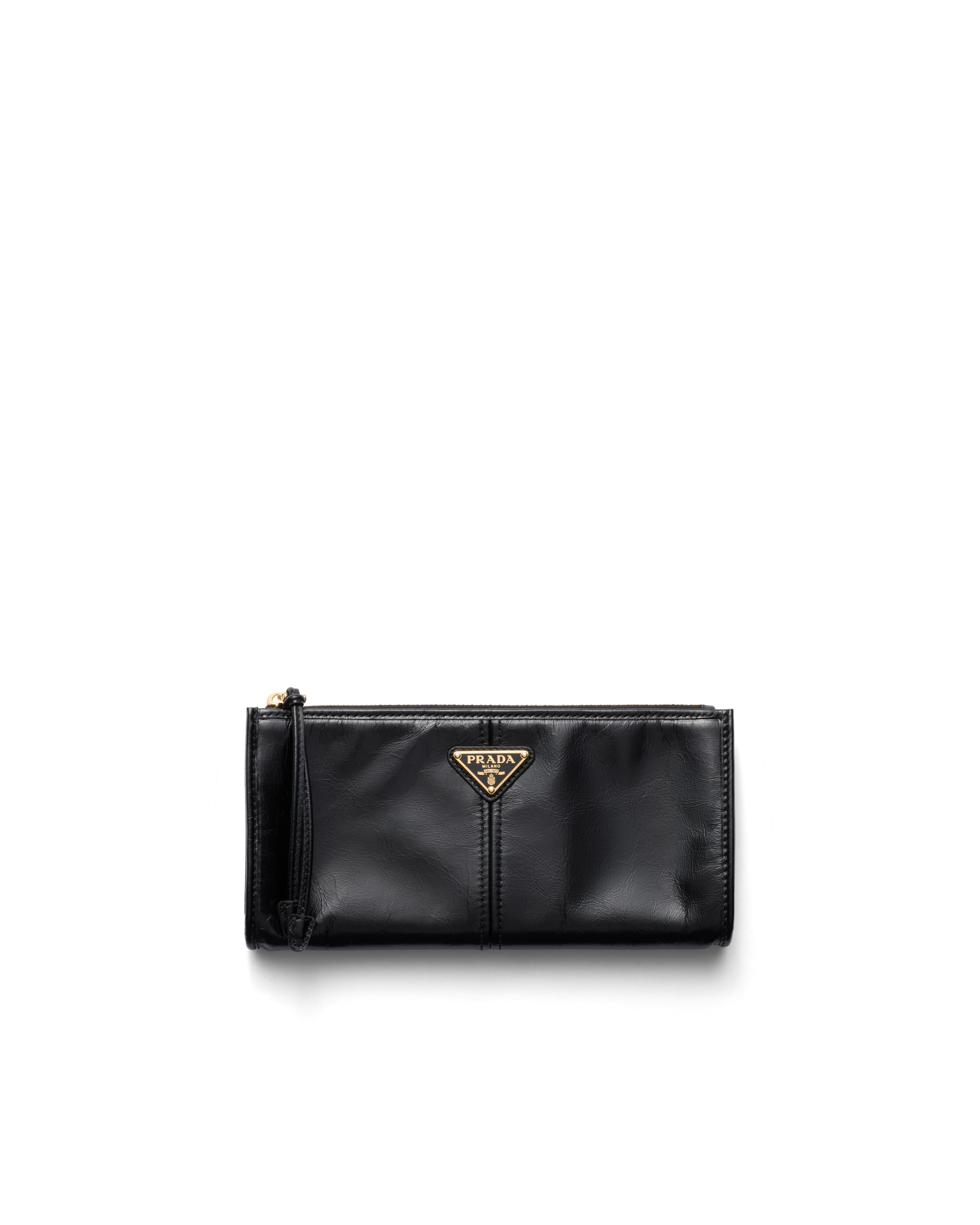 Prada Leather Pouch, Women, Black