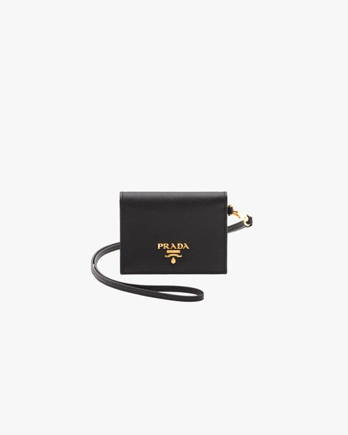 prada saffiano leather badge holder