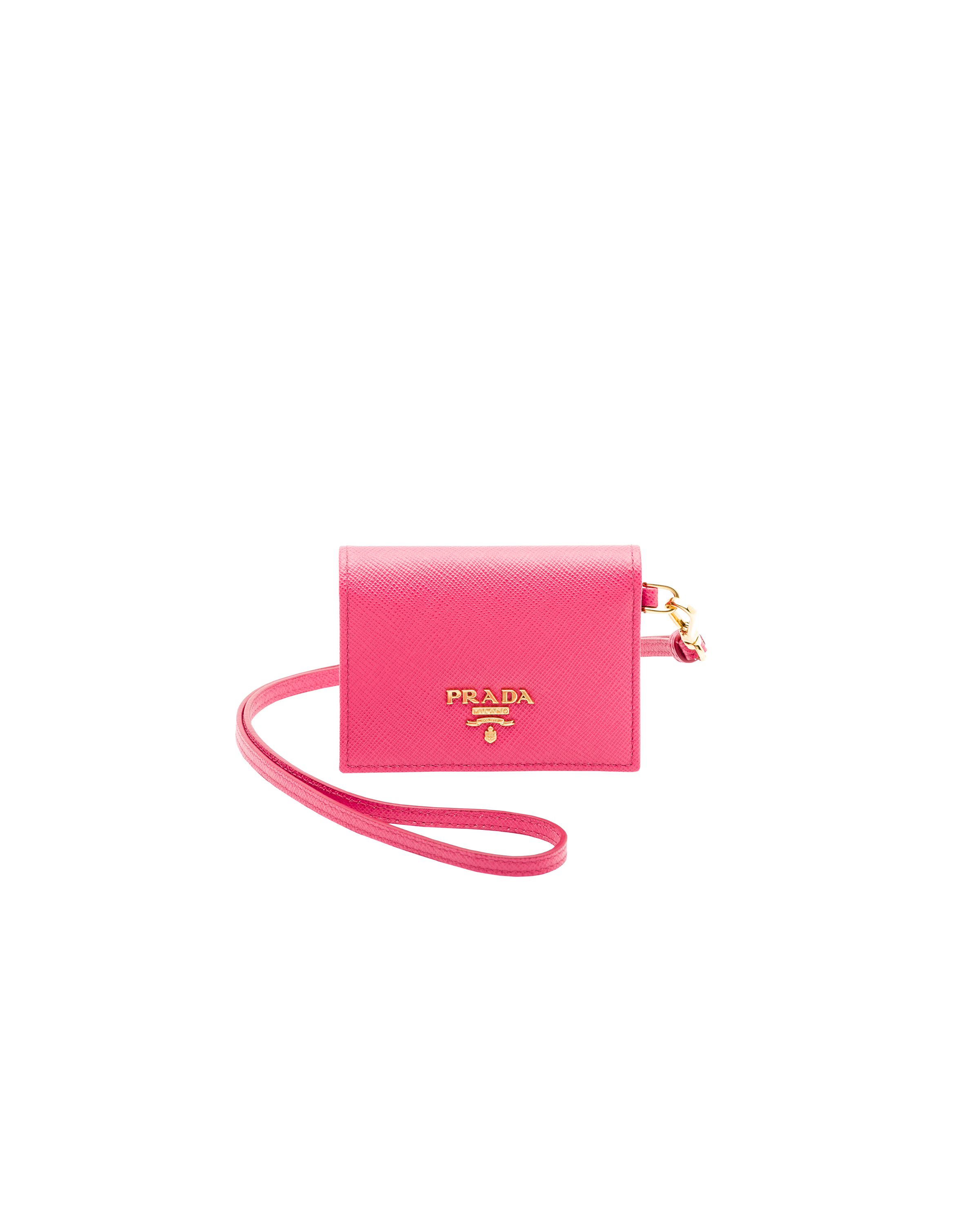 Peony Pink Saffiano Leather Card Holder | Prada