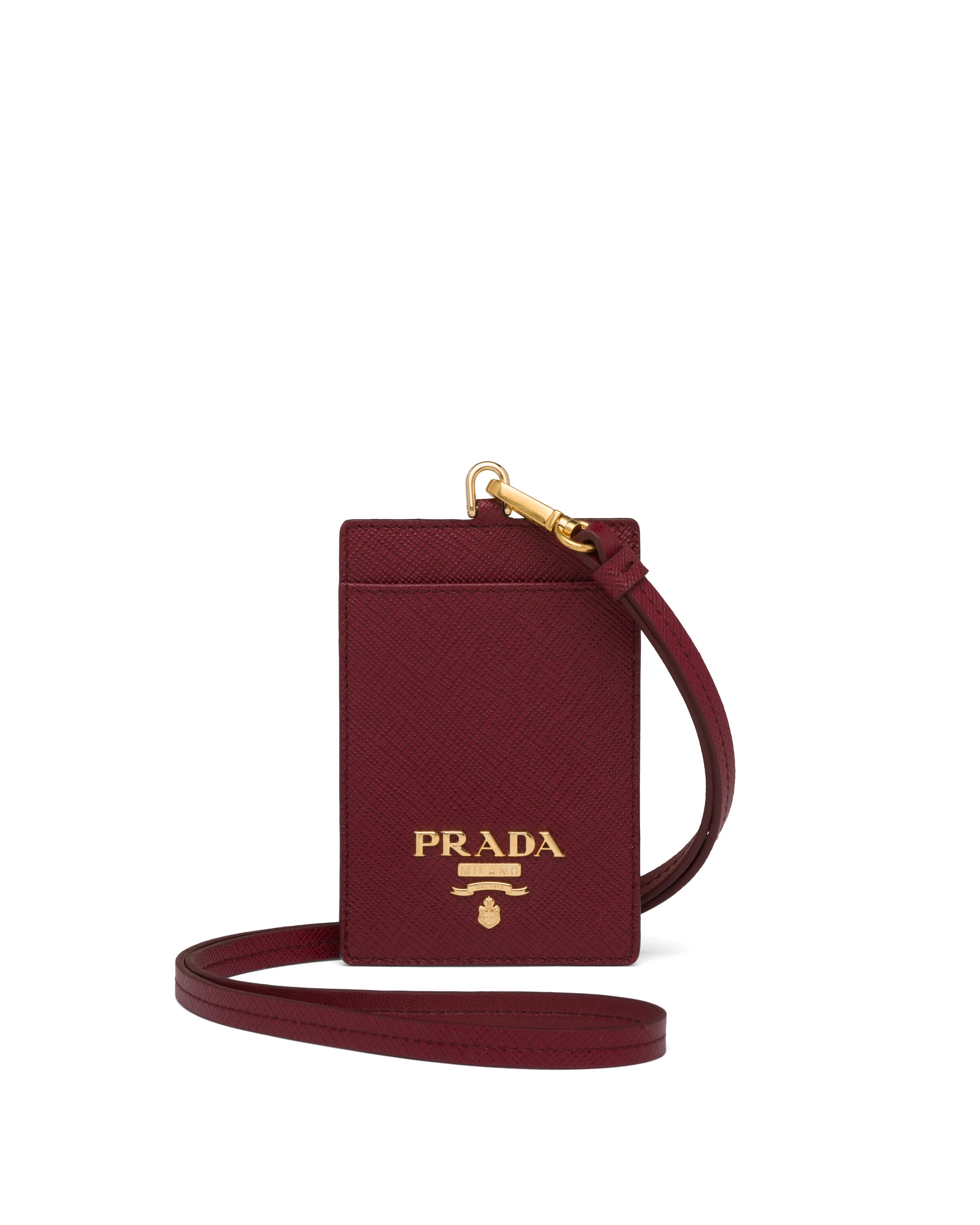 Saffiano Leather Badge Holder Prada