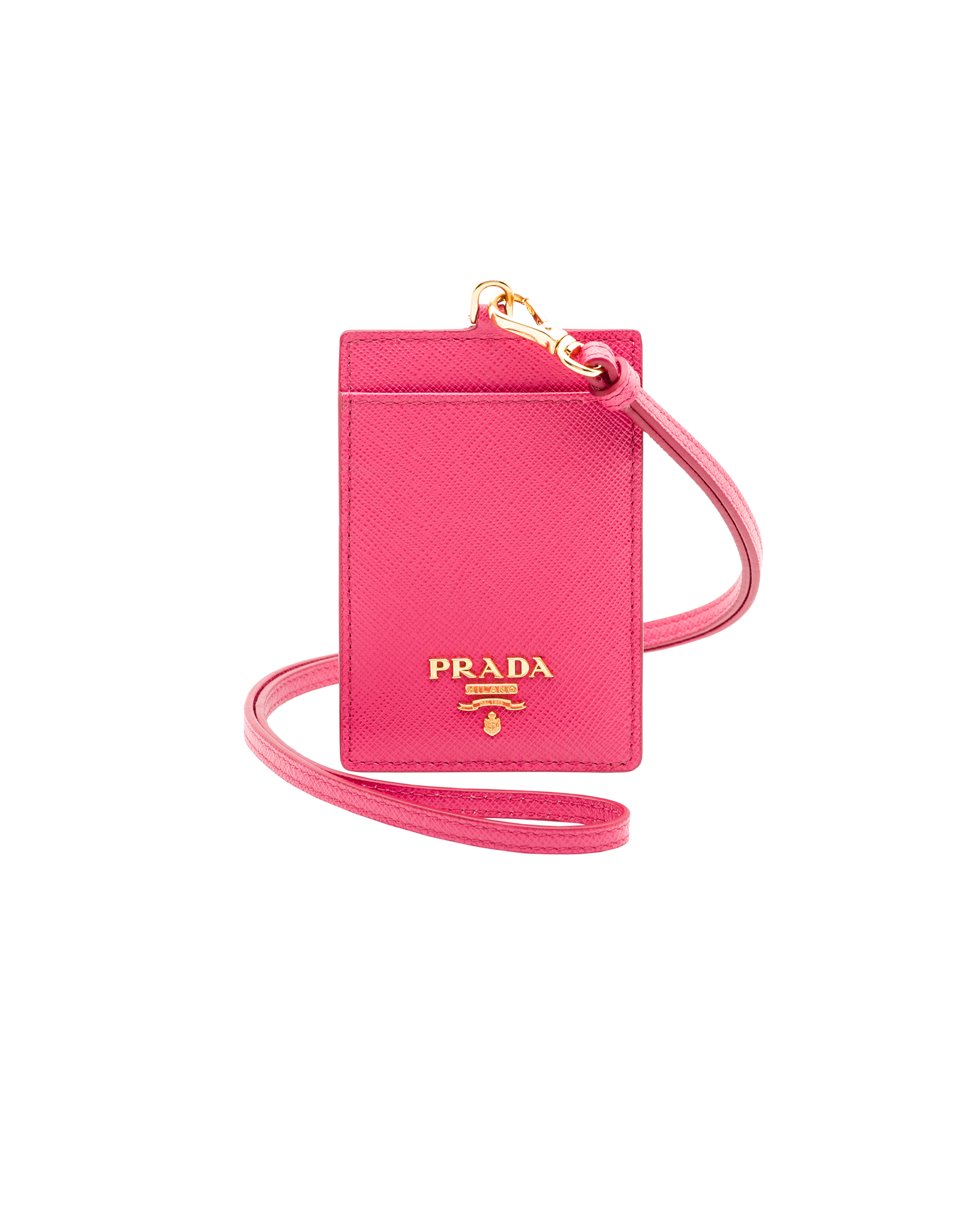 prada leather badge holder