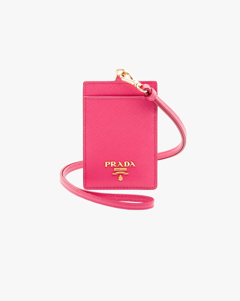 prada saffiano leather badge holder
