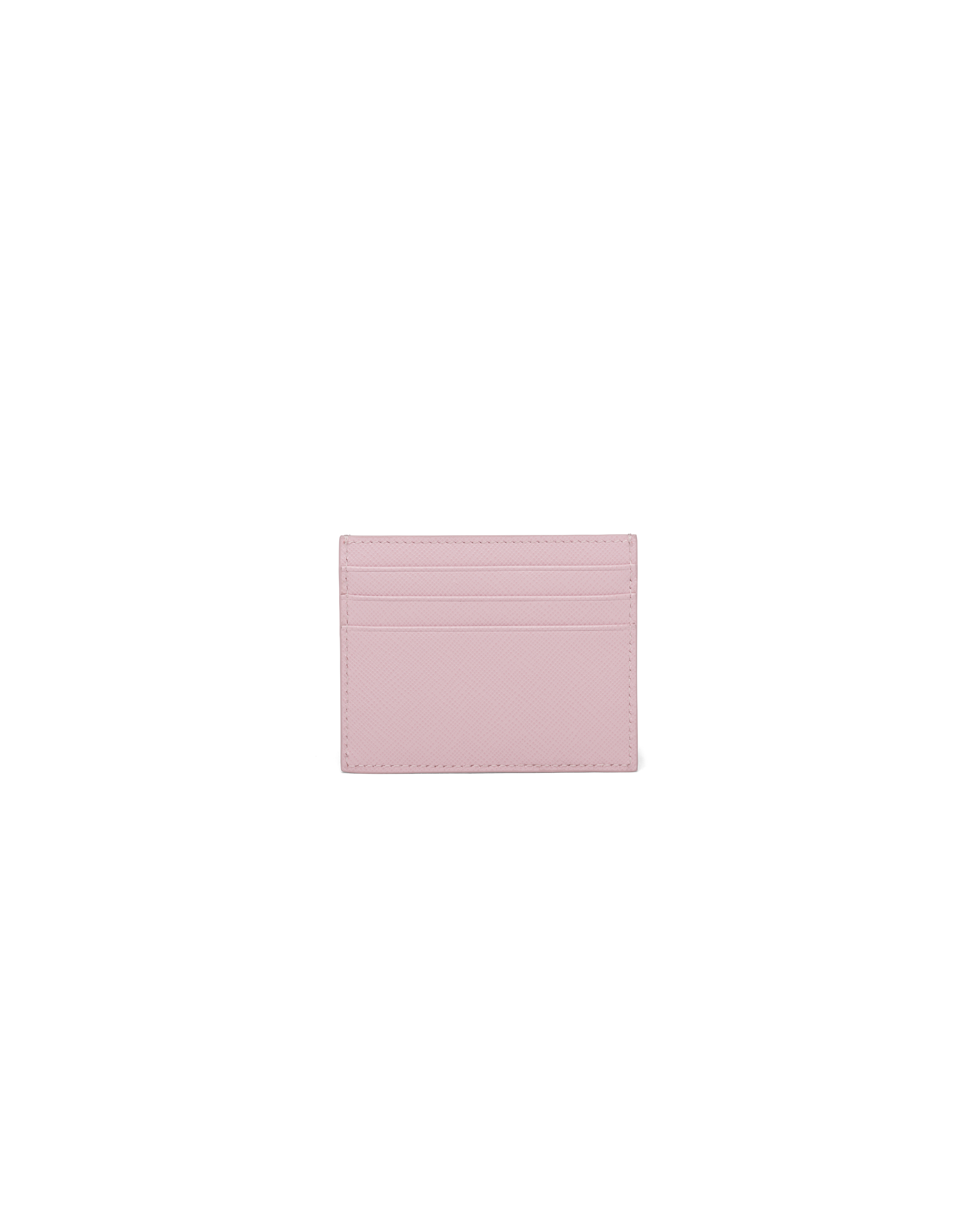 prada saffiano leather card holder alabaster pink