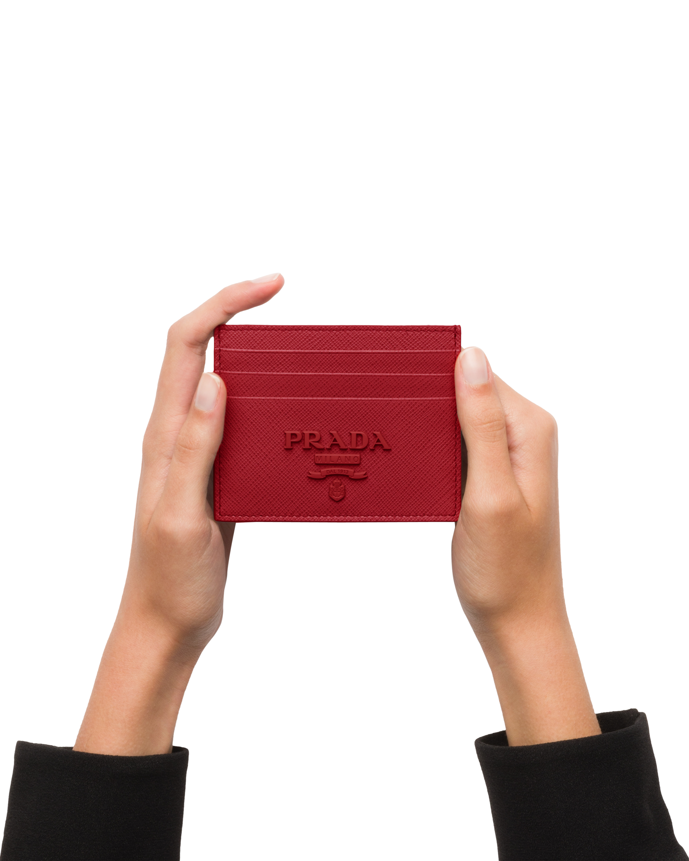 prada saffiano leather credit card holder