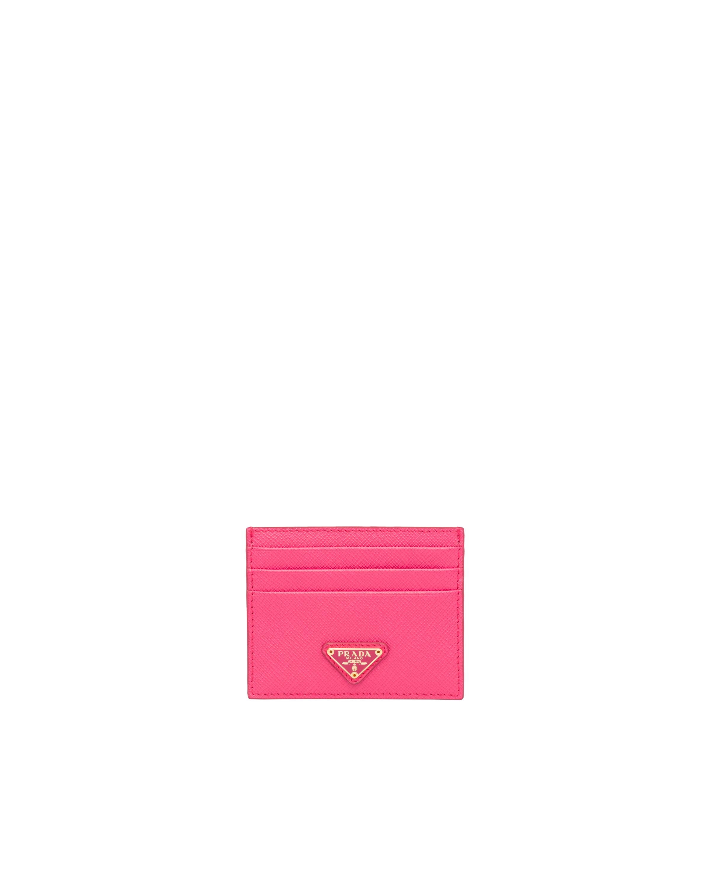 saffiano leather card holder prada