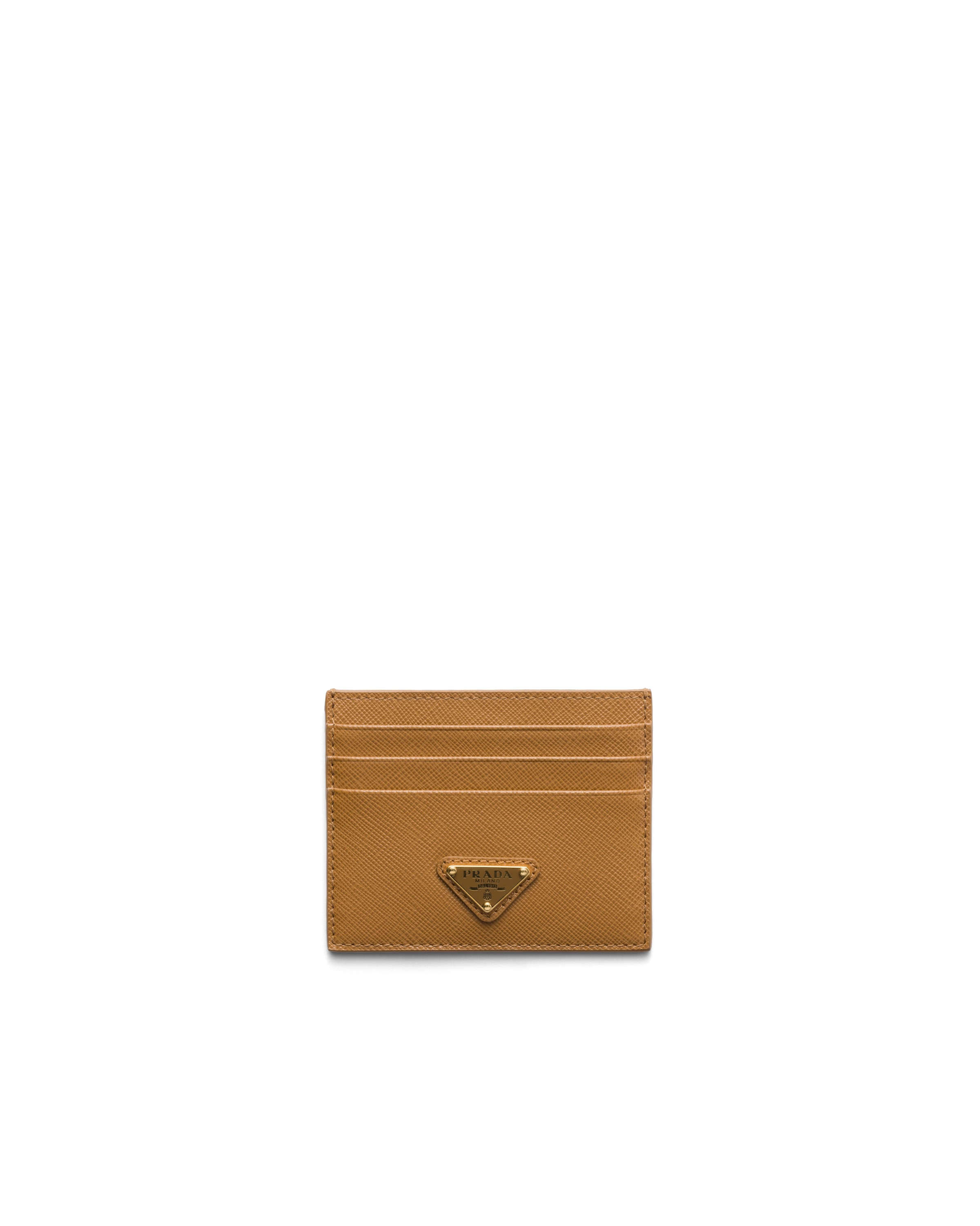 Prada Triangle Logo Leather Card Case