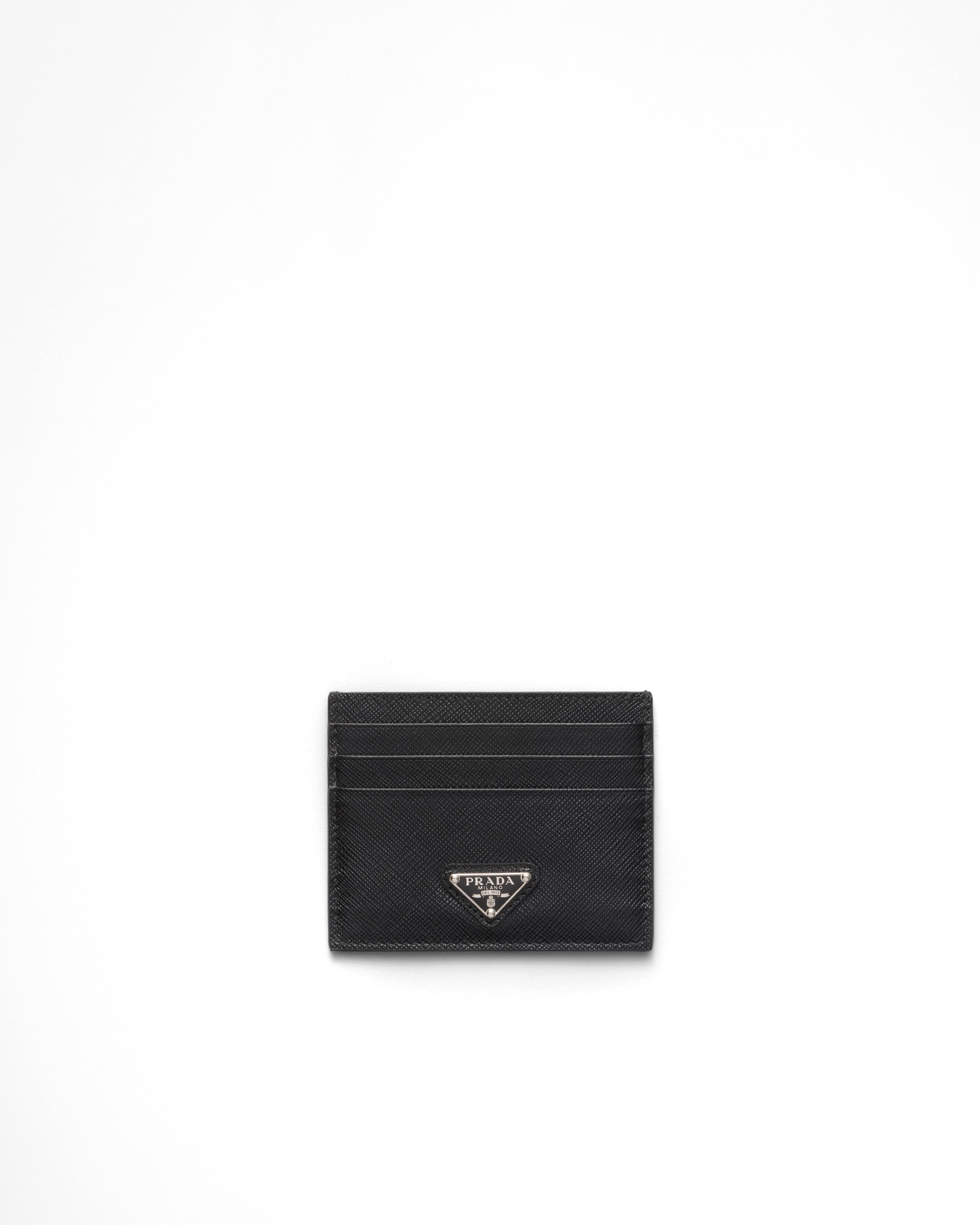 Shop PRADA Saffiano leather card holder (1MC085_QHH_F0458