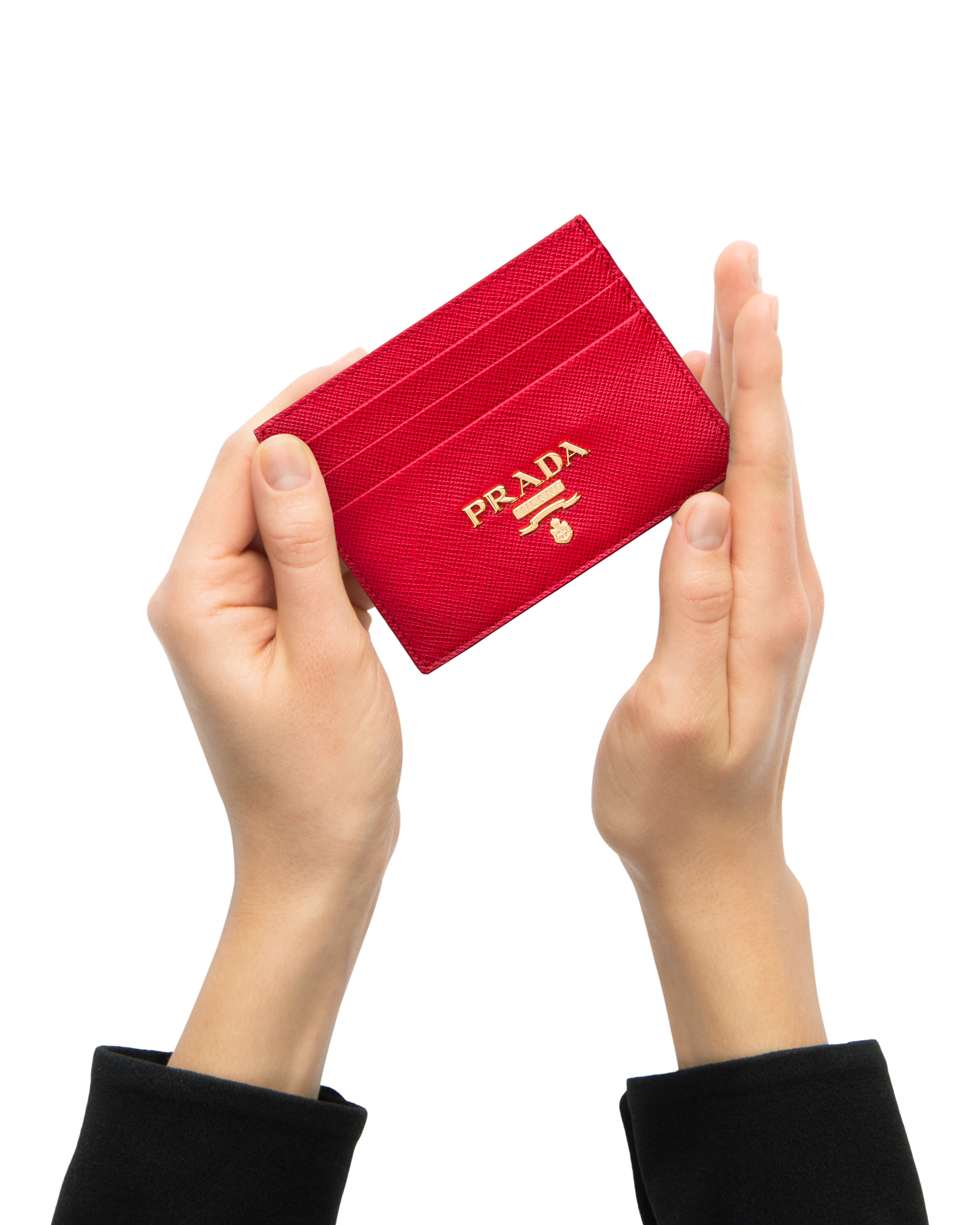Prada card shop holder red
