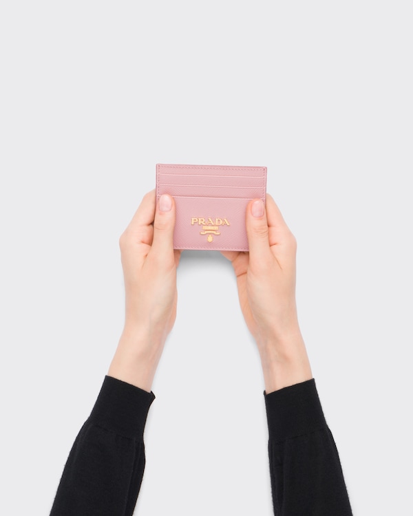 Kartenetui aus Saffiano-Leder - Pfirsich Kartenetui aus Saffiano-Leder - Pfirsich