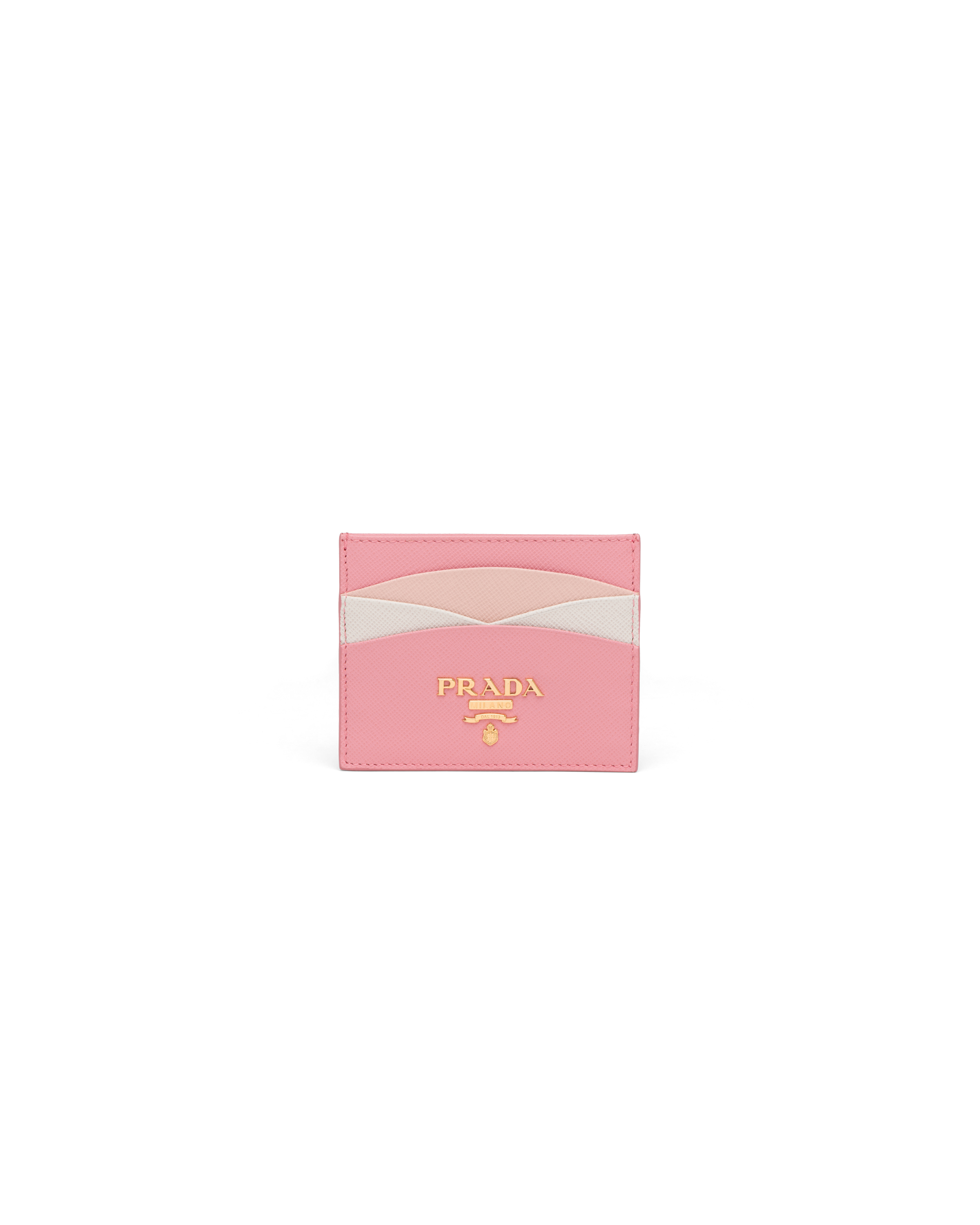 Petal Pink/peach Saffiano Leather Card Holder | Prada