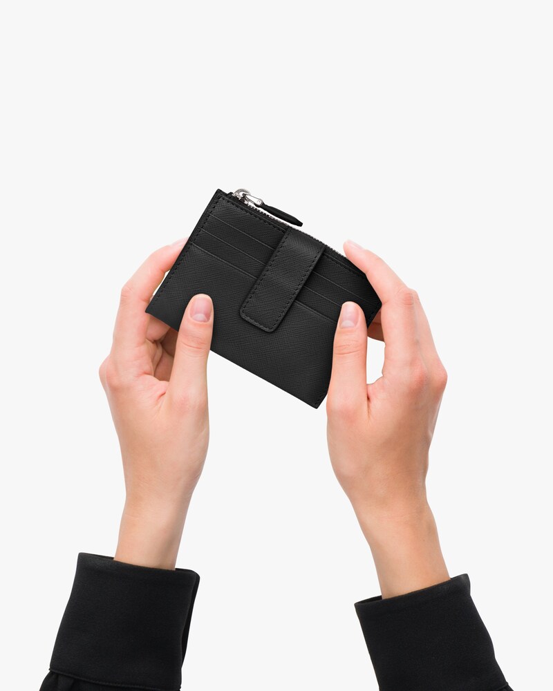 saffiano leather card holder prada