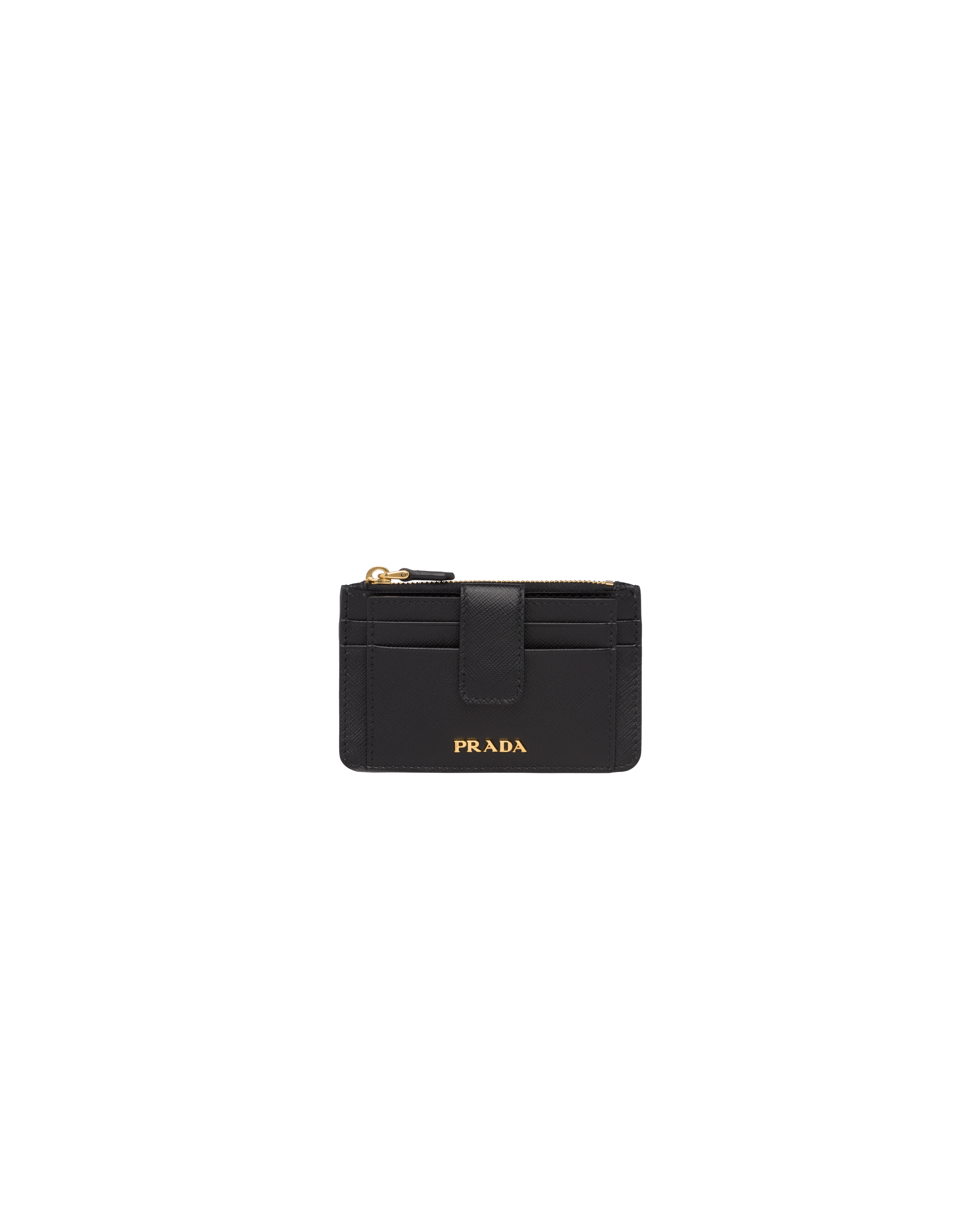 Black Saffiano Leather Card Holder PRADA