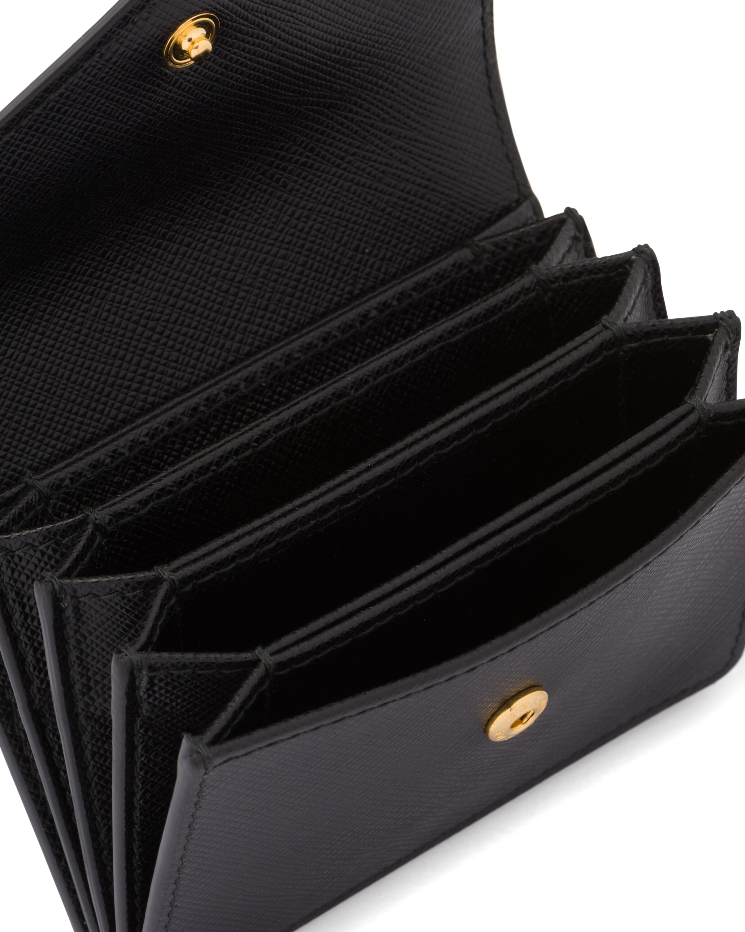 Black Saffiano leather card holder Prada