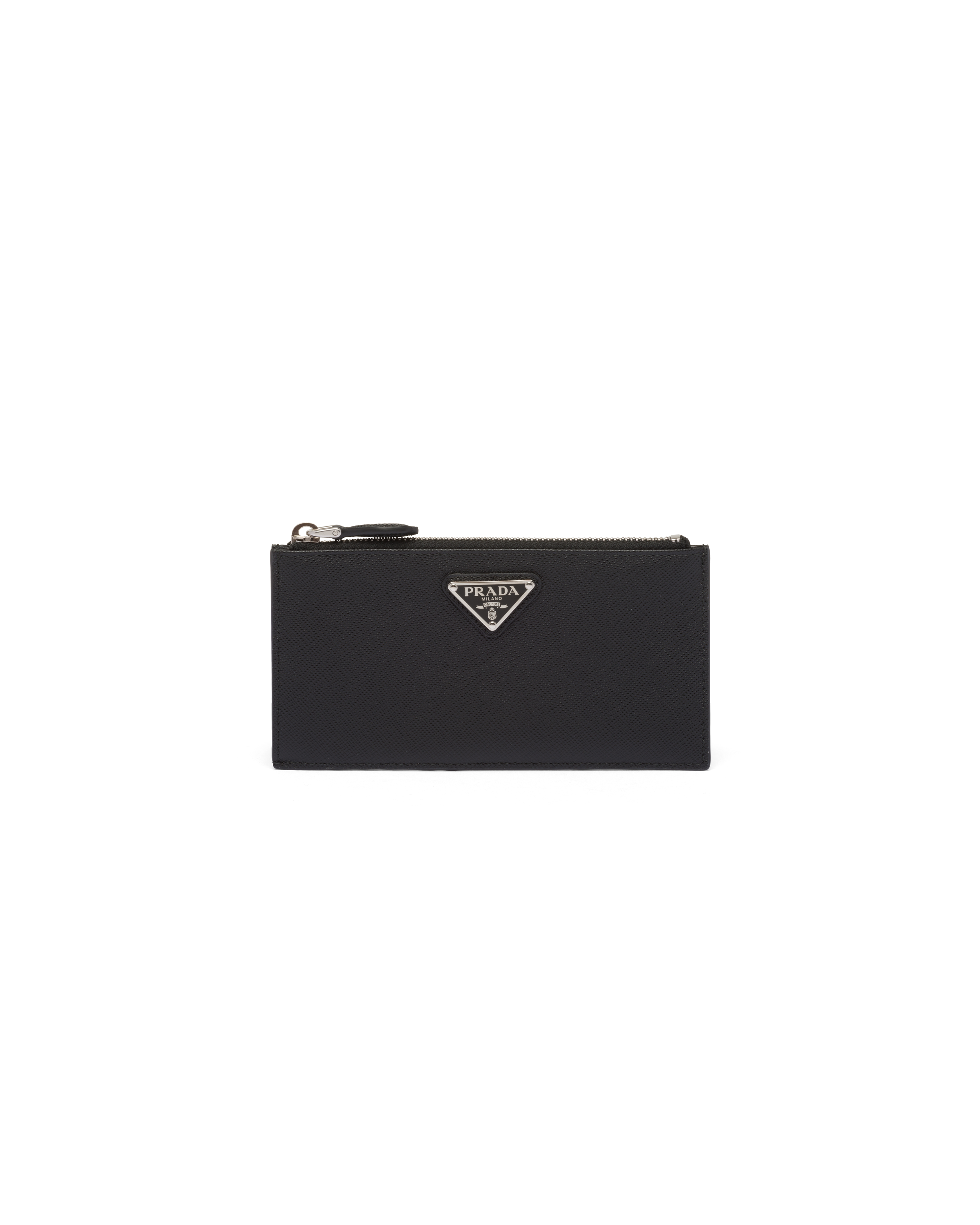 Prada Long Saffiano Wallet In Black