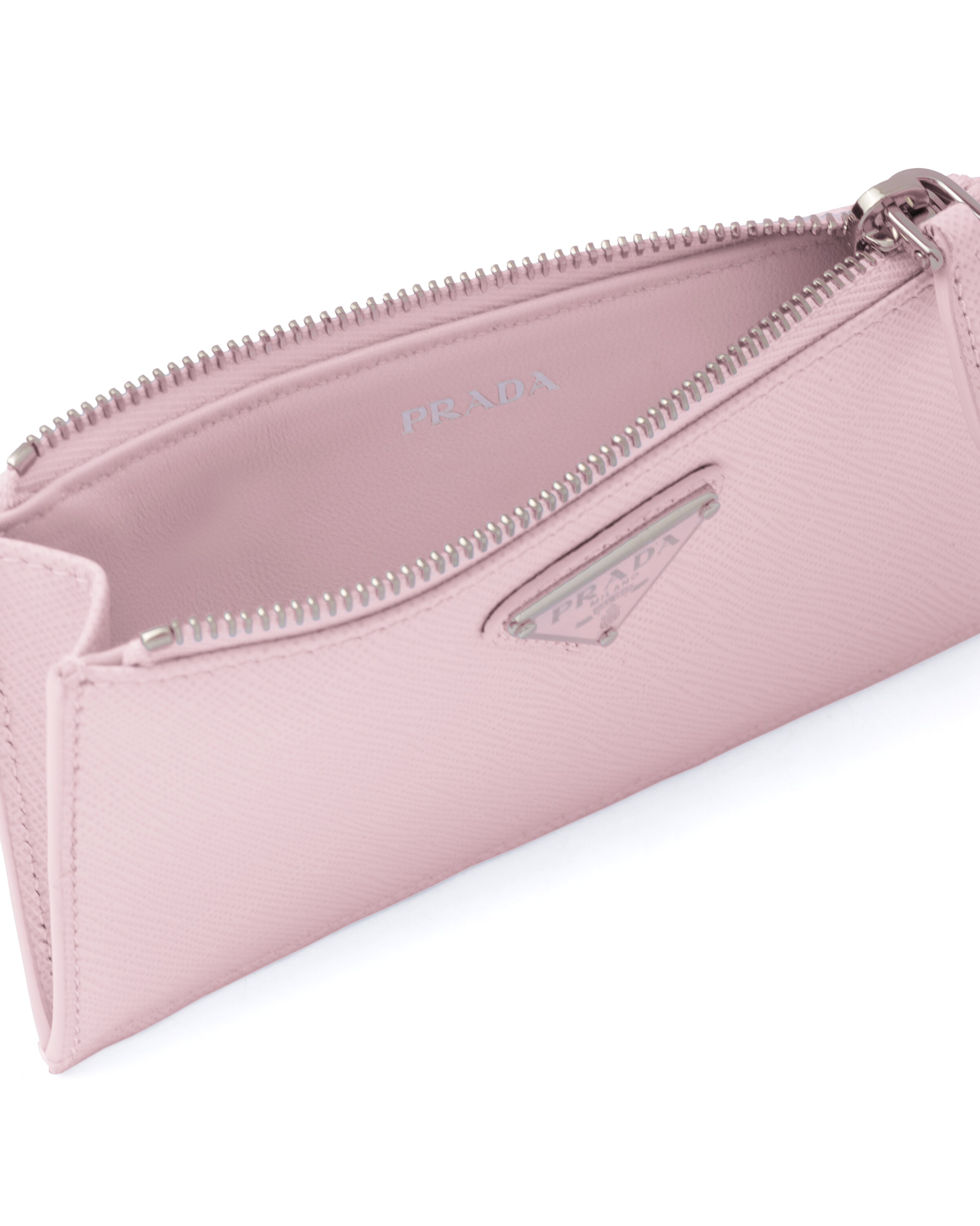 Prada Kartenetui Aus Saffiano-leder, Damen, Alabaster
