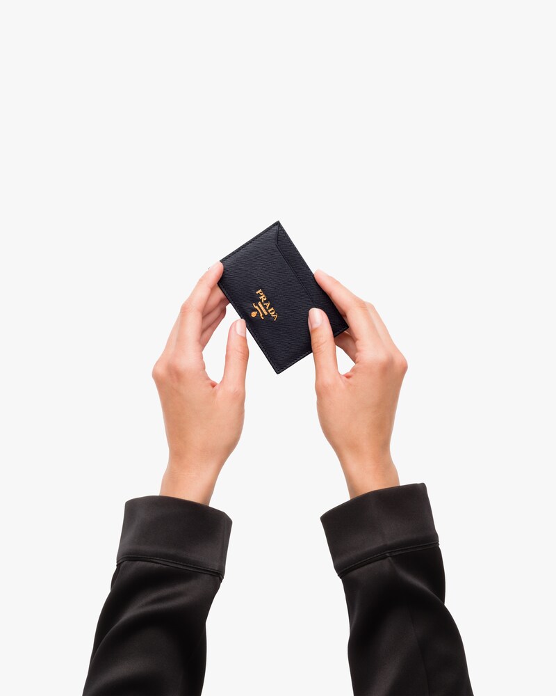 leather card holder prada