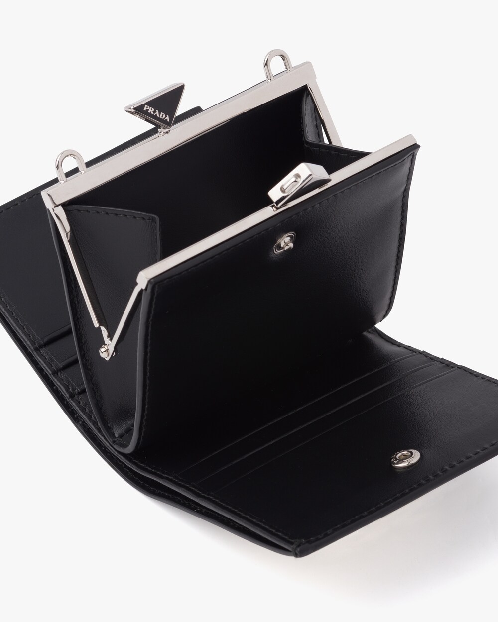 prada silver wallet
